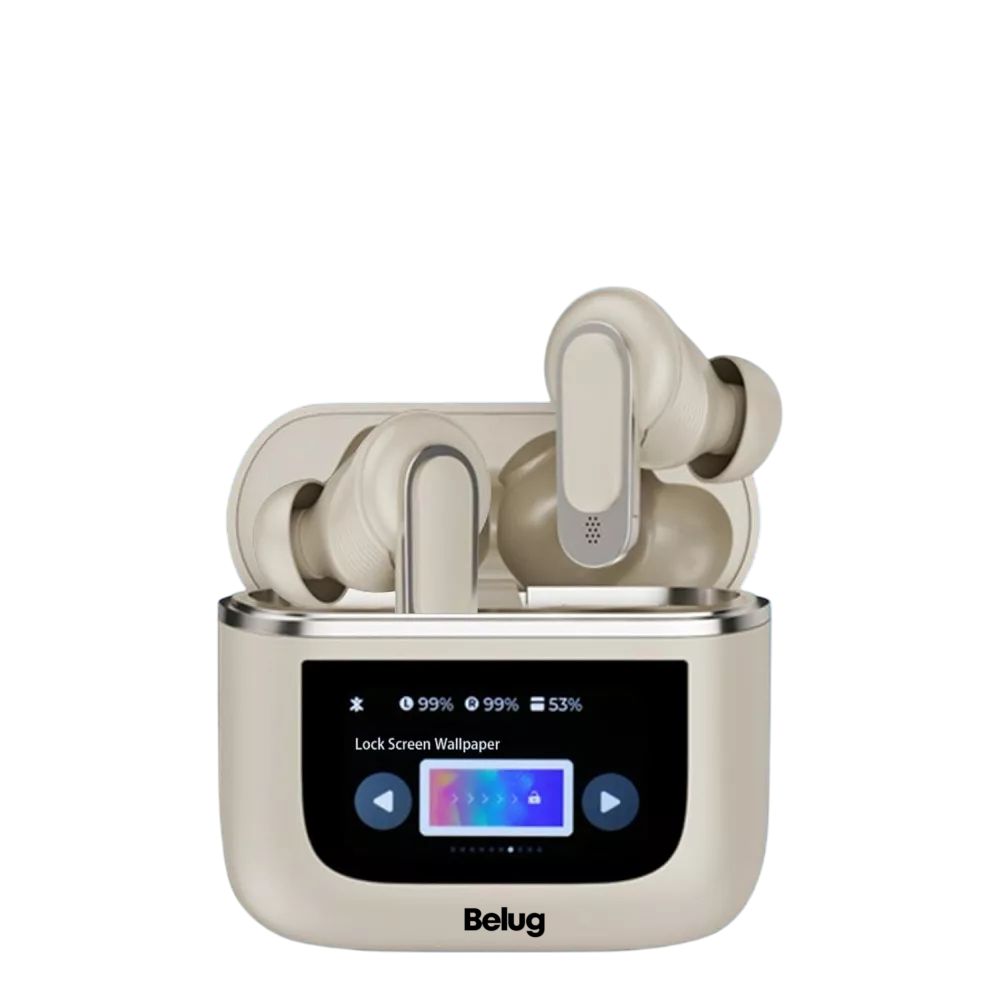 Foto 6 pulgar | Audífonos Smart Pantalla Anc Bluetooth 5.4 Tws Auriculares Belug,  Plateado