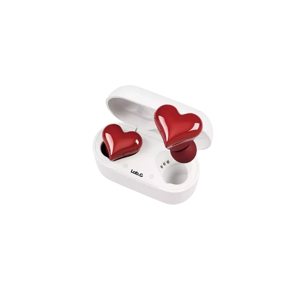 Auriculares En Forma De Corazón Bluetooth Cancelación Ruido Rojo Corazon Blanco