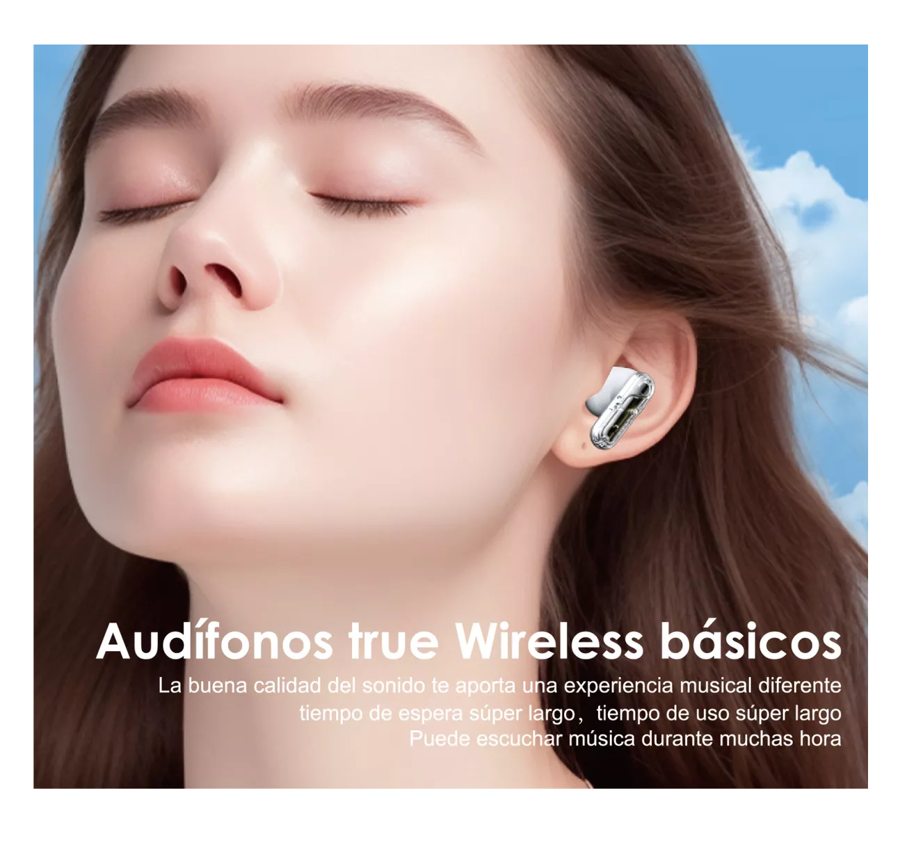 Foto 3 | Auriculares Bluetooth Manos Libres Inalambricos 5.3 Blanco