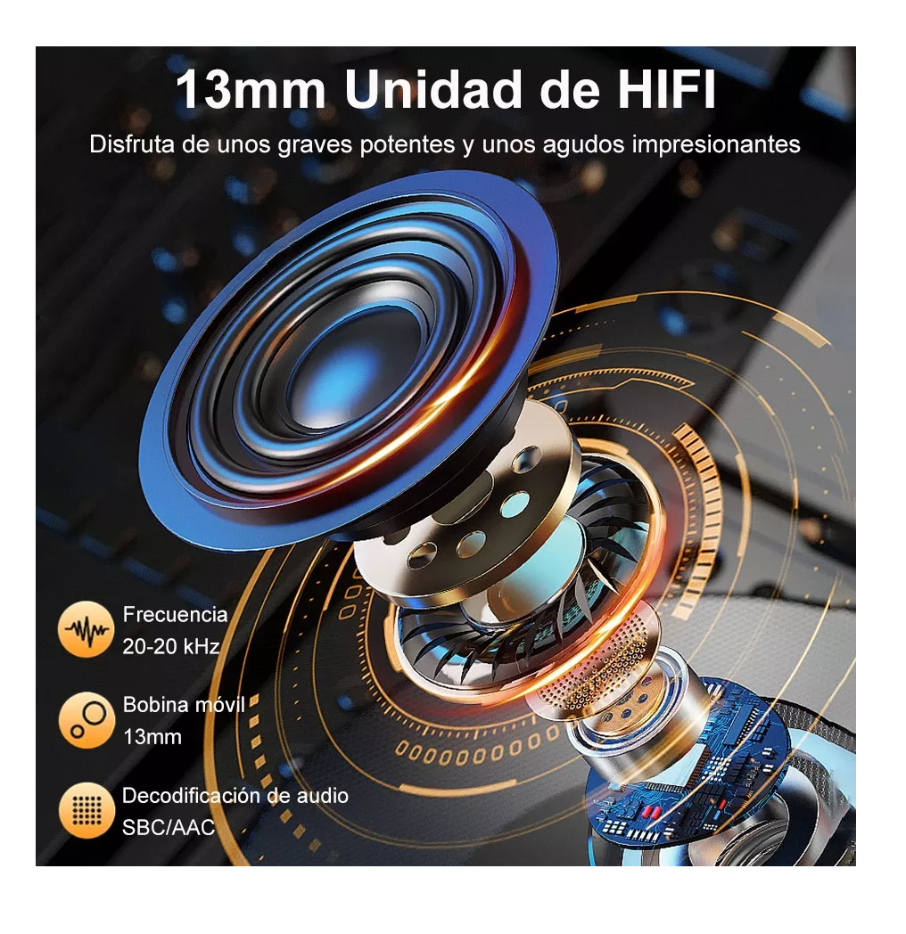 Foto 3 pulgar | Auriculares Inalámbricos Manos Libres 60 Horas, Negro