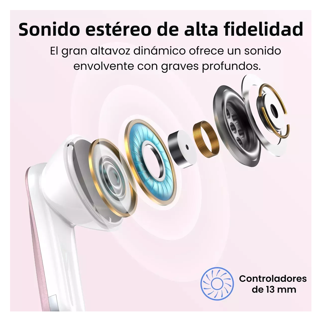 Foto 4 pulgar | Audífonos Inalámbricos Lab.g P91 In Ear Bluetooth 5.4 Rosa