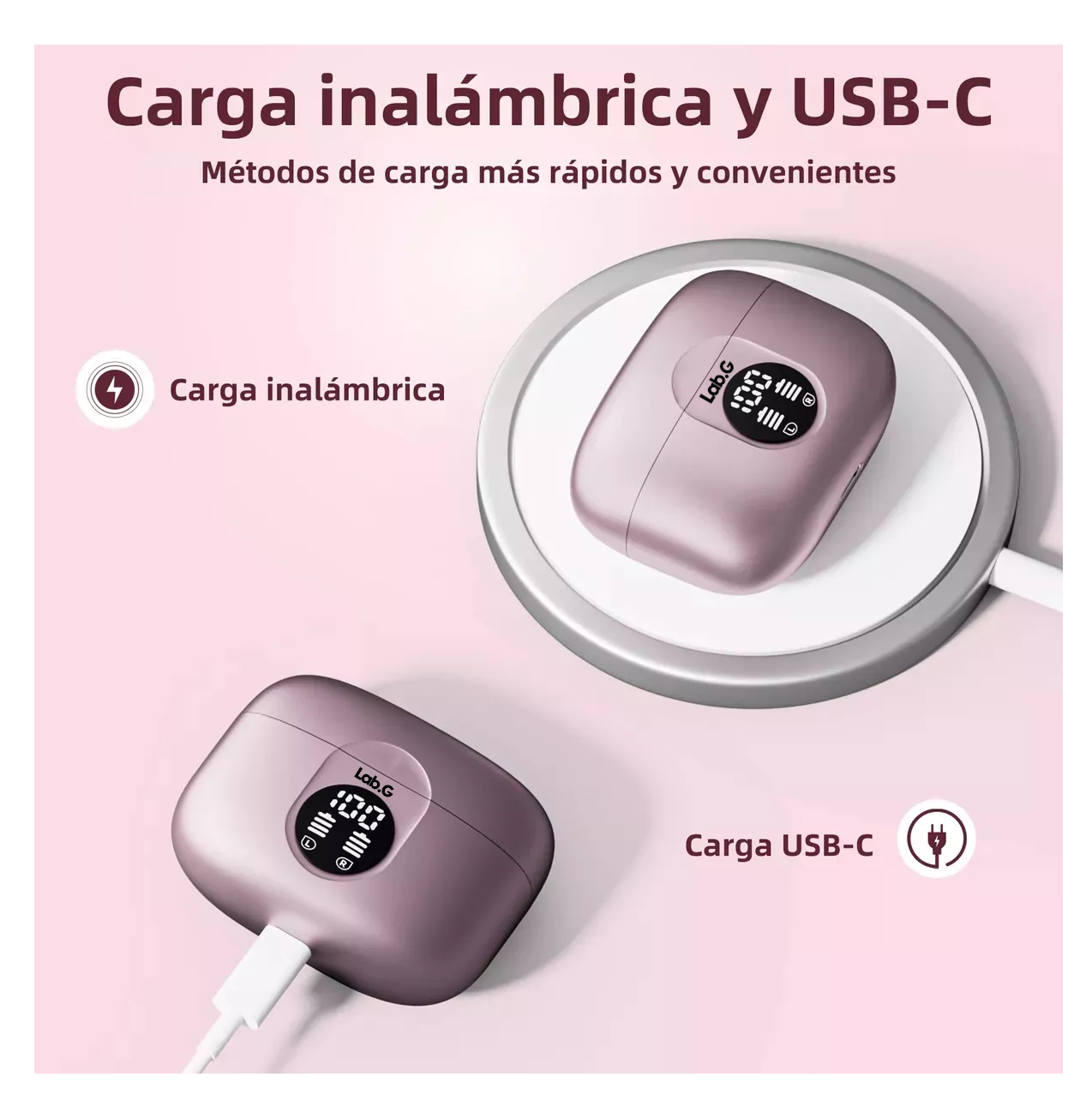 Foto 6 pulgar | Audífonos Inalámbricos Lab.g P91 In Ear Bluetooth 5.4 Rosa
