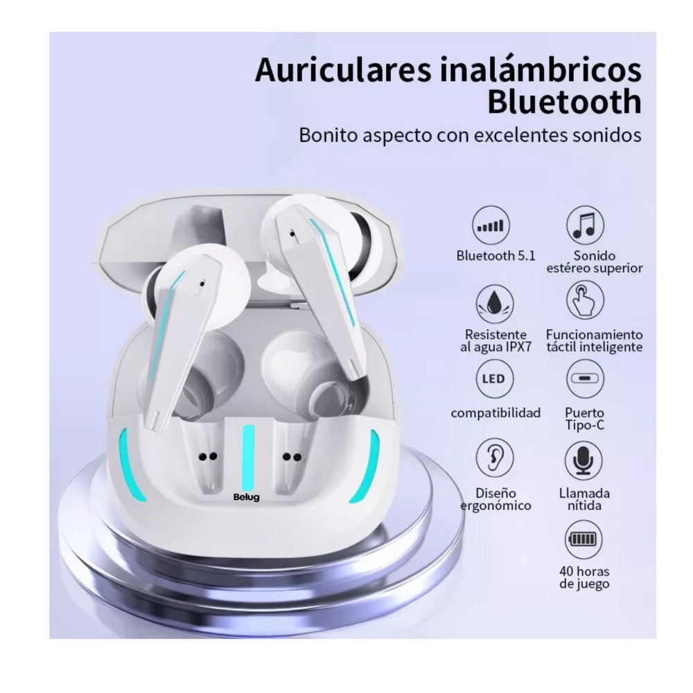 Foto 5 pulgar | Auriculares In-ear Gamer Inalámbricos Bluetooth Earphone X16, Belug  Blanco