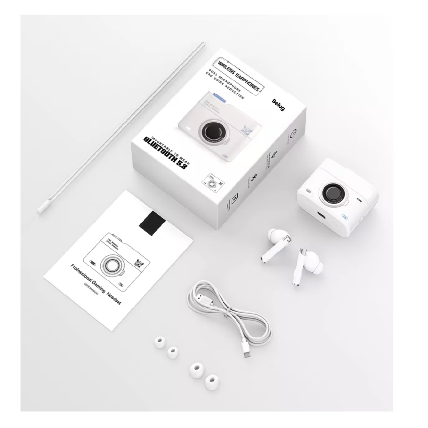 Foto 6 pulgar | Audífonos Belugt18 In-ear Gamer Buds Bt 5.3 Inalámbricos Blanco