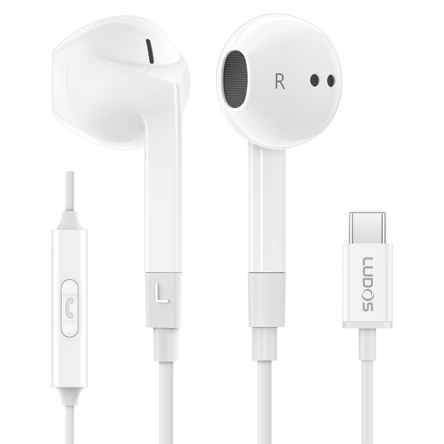 Auriculares Usb-c Con Cable Ludos Ferox Con Micrófono Para Iphone Y Samsung - Venta Internacional. $475