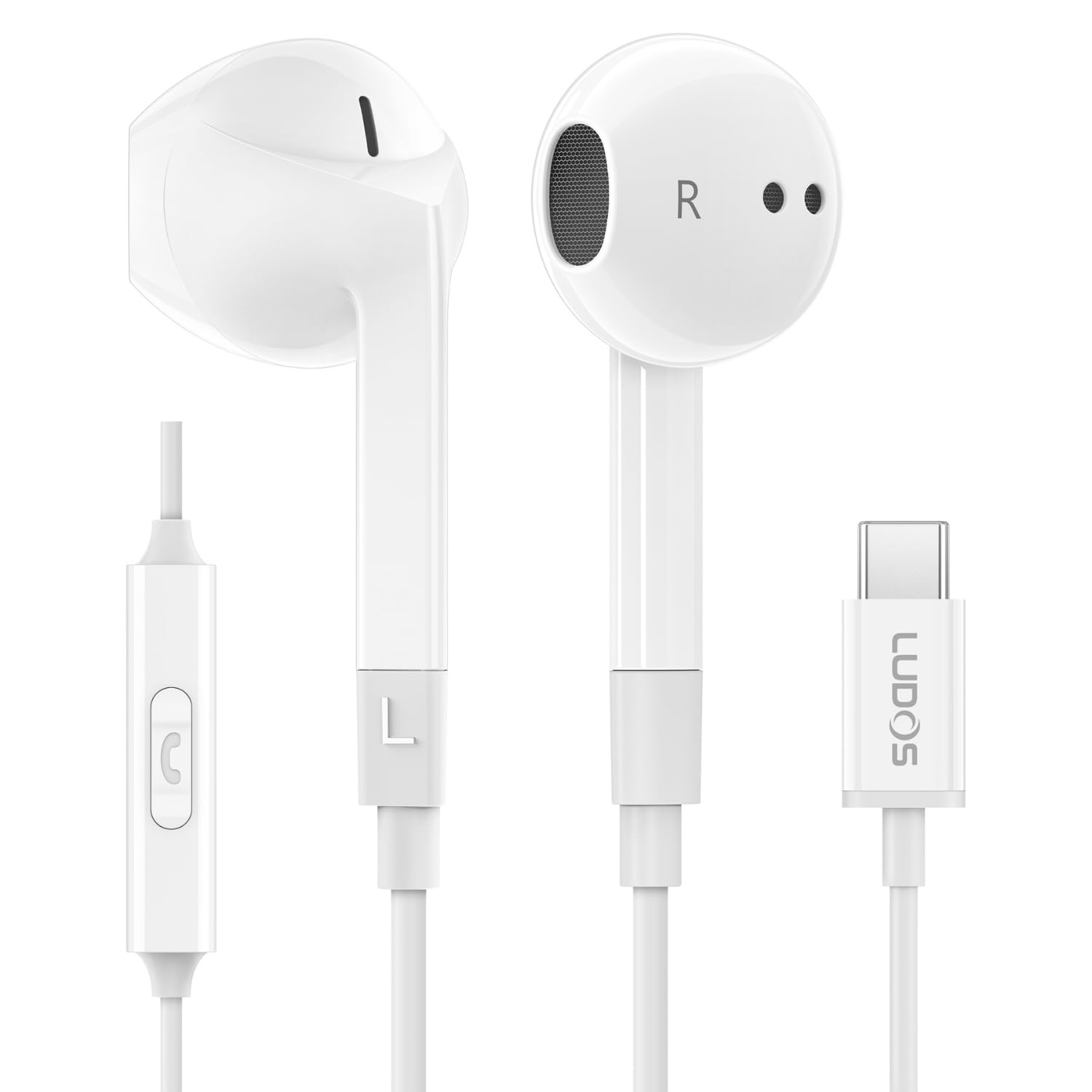 Foto 2 pulgar | Auriculares Usb-c Con Cable Ludos Ferox Con Micrófono Para Iphone Y Samsung - Venta Internacional.