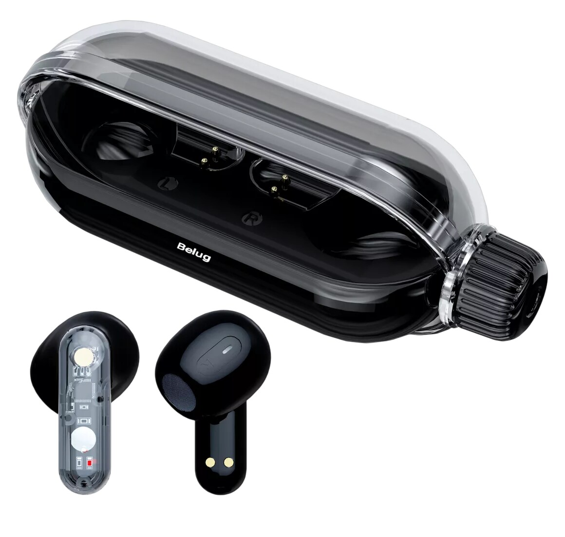 Foto 2 pulgar | Audífonos Inalámbricos Bluetooth Con Micrófono Belug, Negro