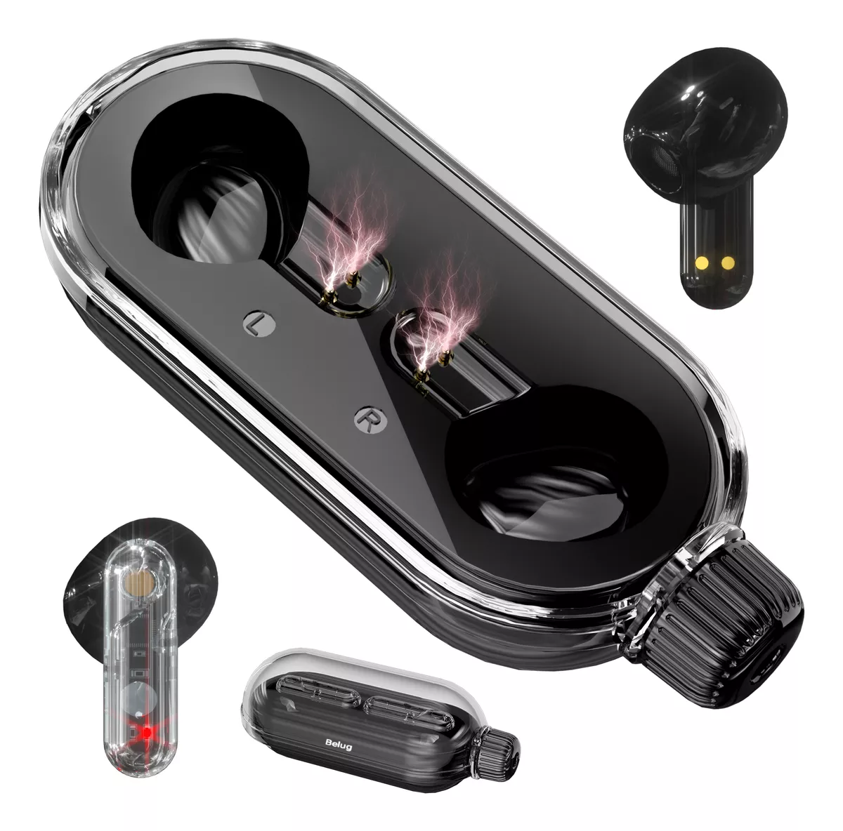 Foto 4 pulgar | Audífonos Inalámbricos Bluetooth Con Micrófono Belug, Negro