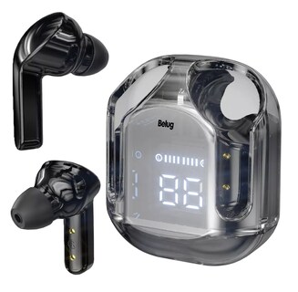 Foto 1 | Audífonos Inalámbricos Bluetooth Transparente Auriculares Belug, Negro