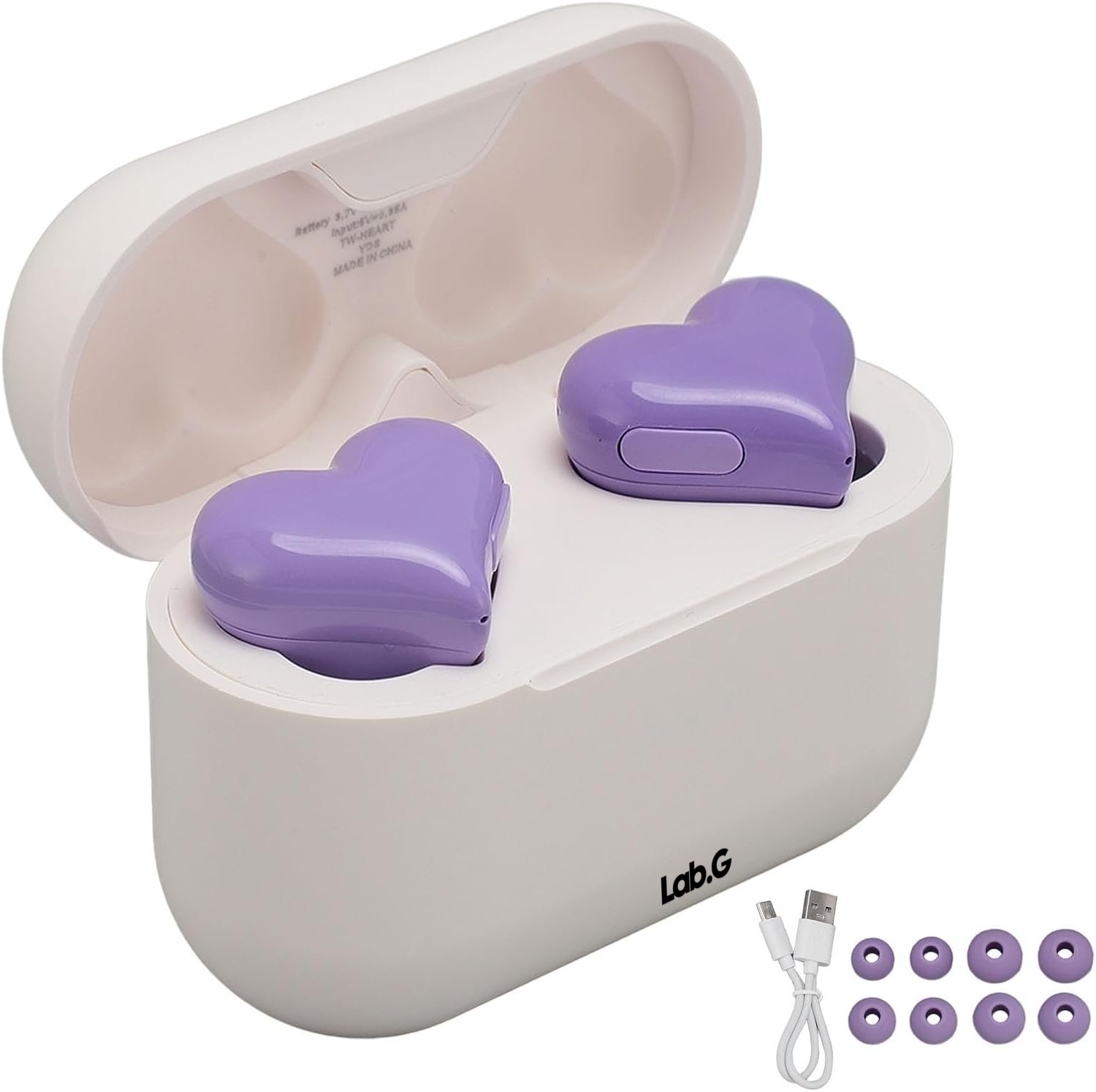 Foto 6 pulgar | Auriculares En Forma De Corazón Lab.g Bluetooth Cancelación Ruido Blanco Morado