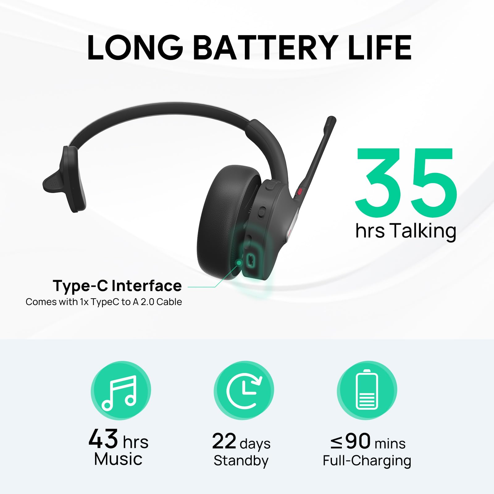 Foto 5 pulgar | Auriculares Inalámbricos Yealink Bh70 Mono Teams Con Micrófono Para Llamadas De 35 Horas - Venta Internacional.