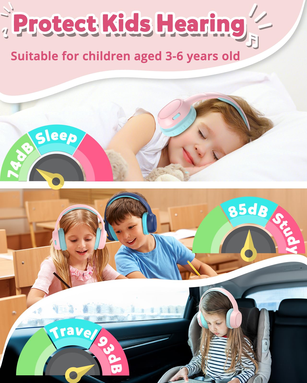 Foto 3 pulgar | Auriculares Bluetooth Tronsmart Kh02 Para Niños Con Límite De Volumen - Venta Internacional.
