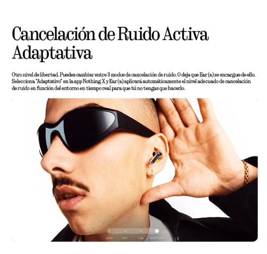 Foto 4 pulgar | Auriculares Nothing Ear (a) Gl White Version With Active Noise Can