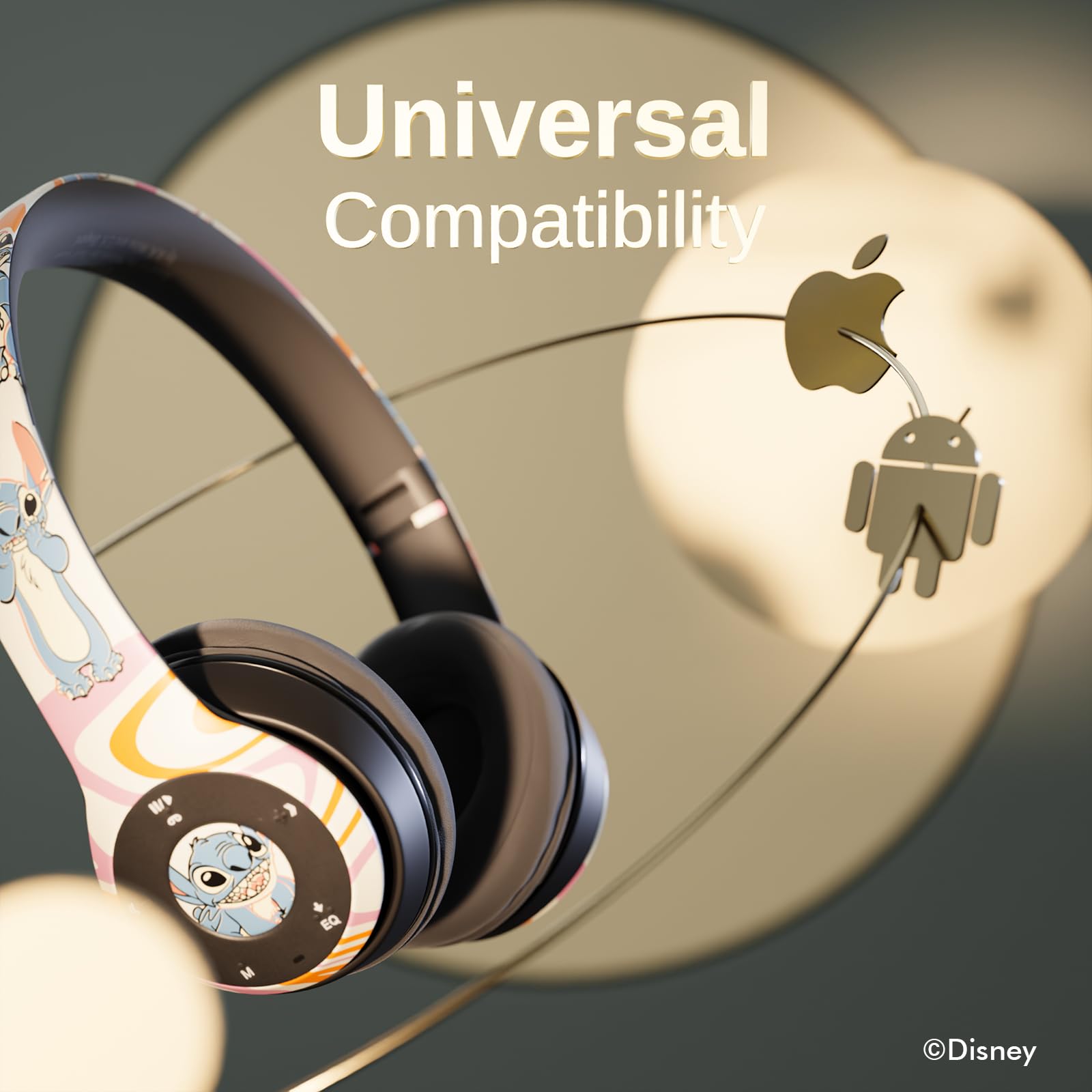 Foto 5 pulgar | Auriculares Supraaurales Bluetooth Ijoy Disney Stitch Fun Waves - Venta Internacional.