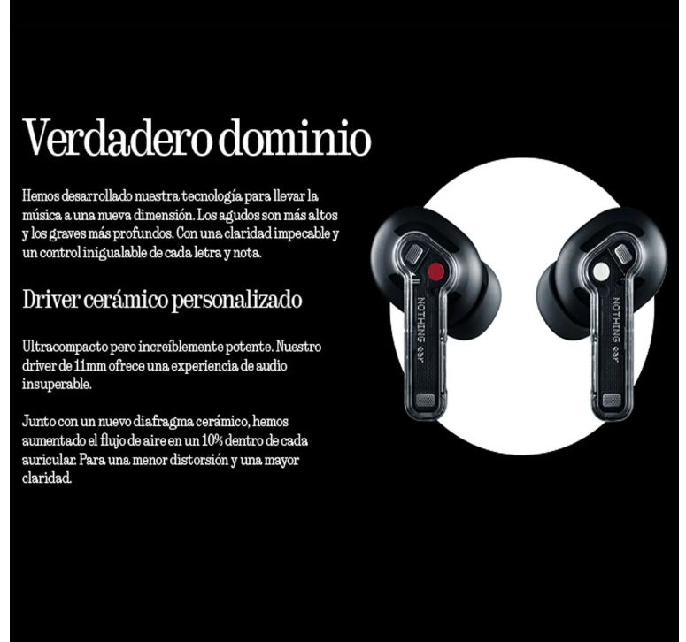 Foto 8 pulgar | Auriculares Nothing Ear Black Versión Gl Con Cancelación Activa De Ruido