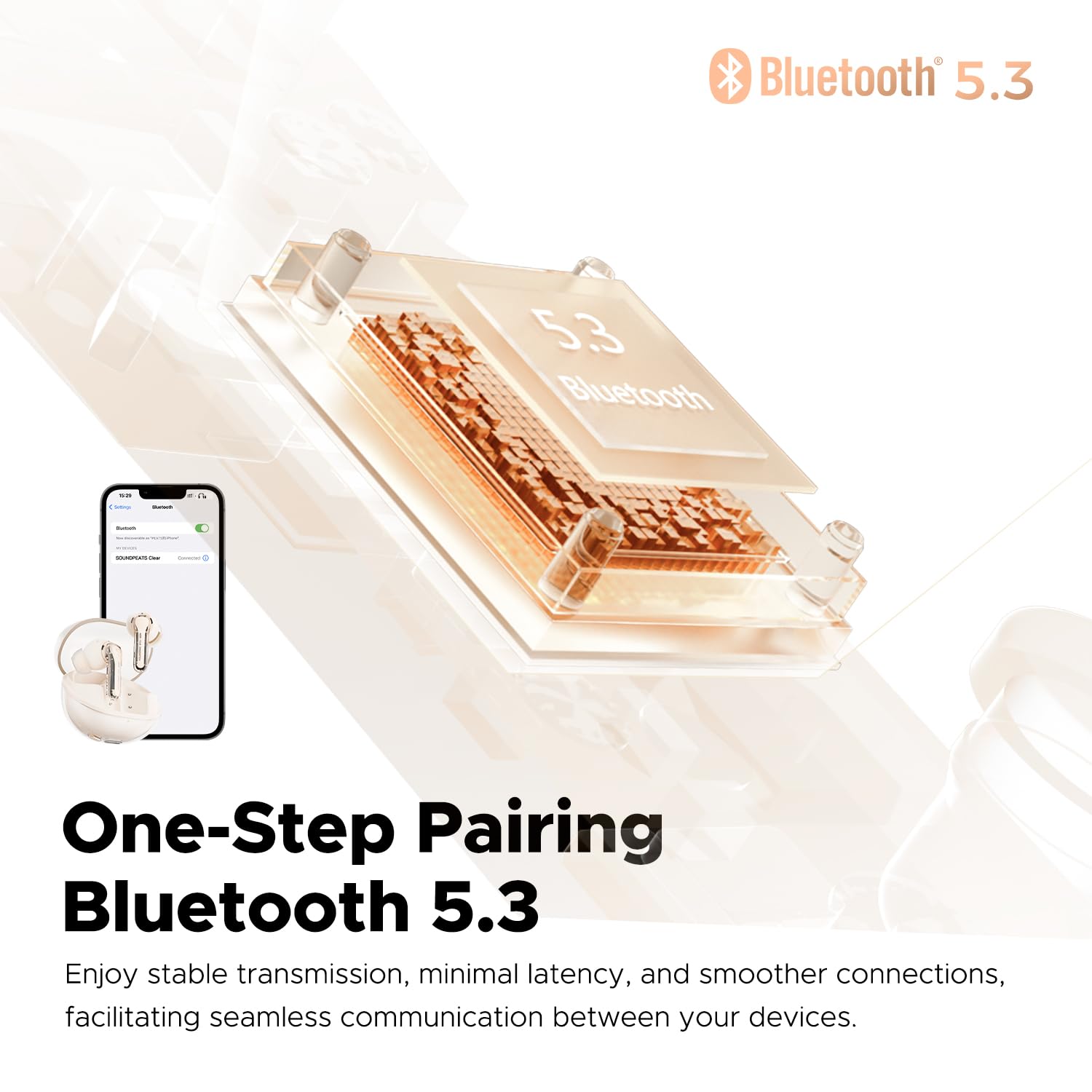 Foto 4 pulgar | Auriculares Inalámbricos Transparentes Soundpeats, Económicos, Auriculares Bluetooth 5.3, Controlado - Venta Intern