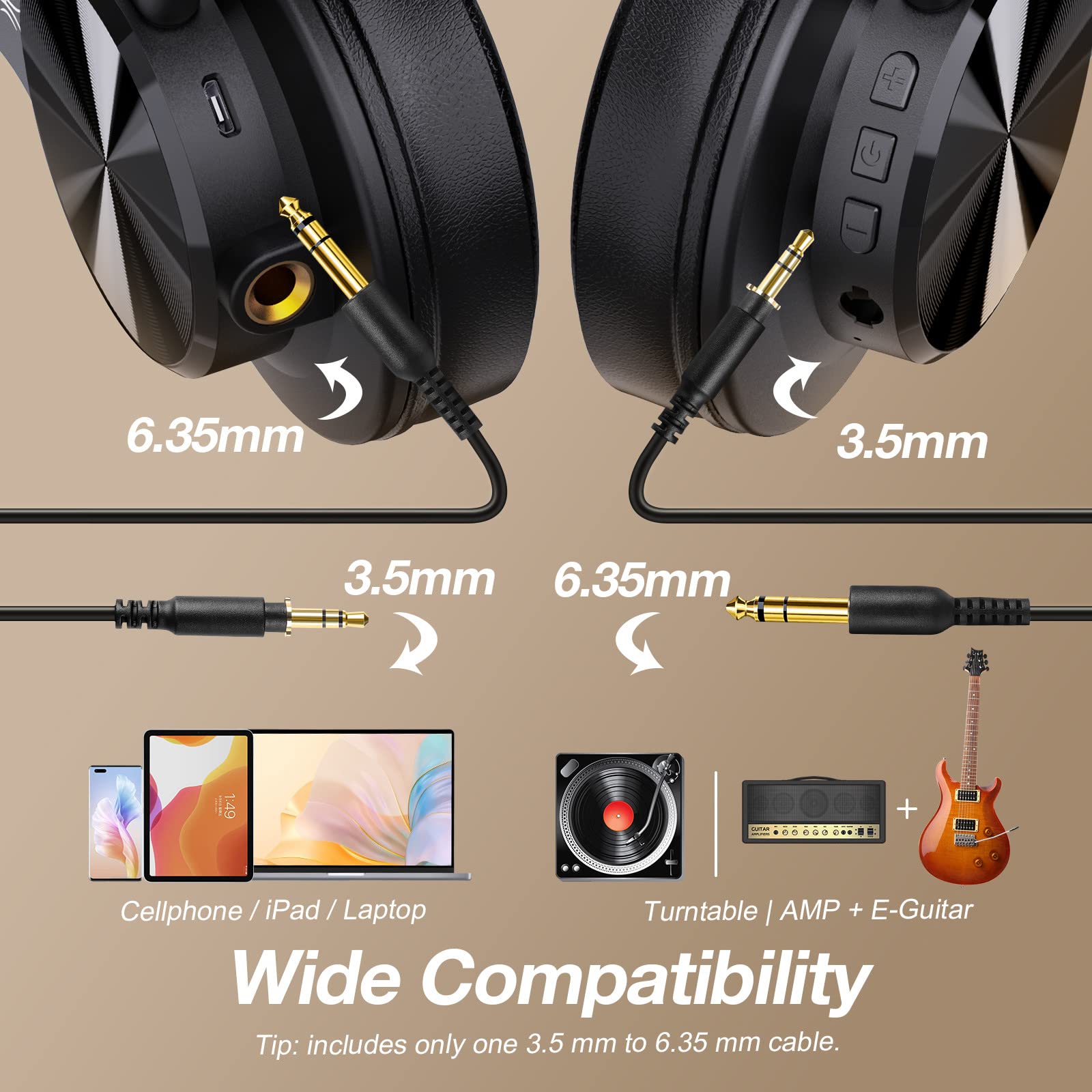 Foto 6 pulgar | Auriculares Supraaurales Bluetooth Oneodio A70 Con 72 Horas De Reproducción - Venta Internacional.