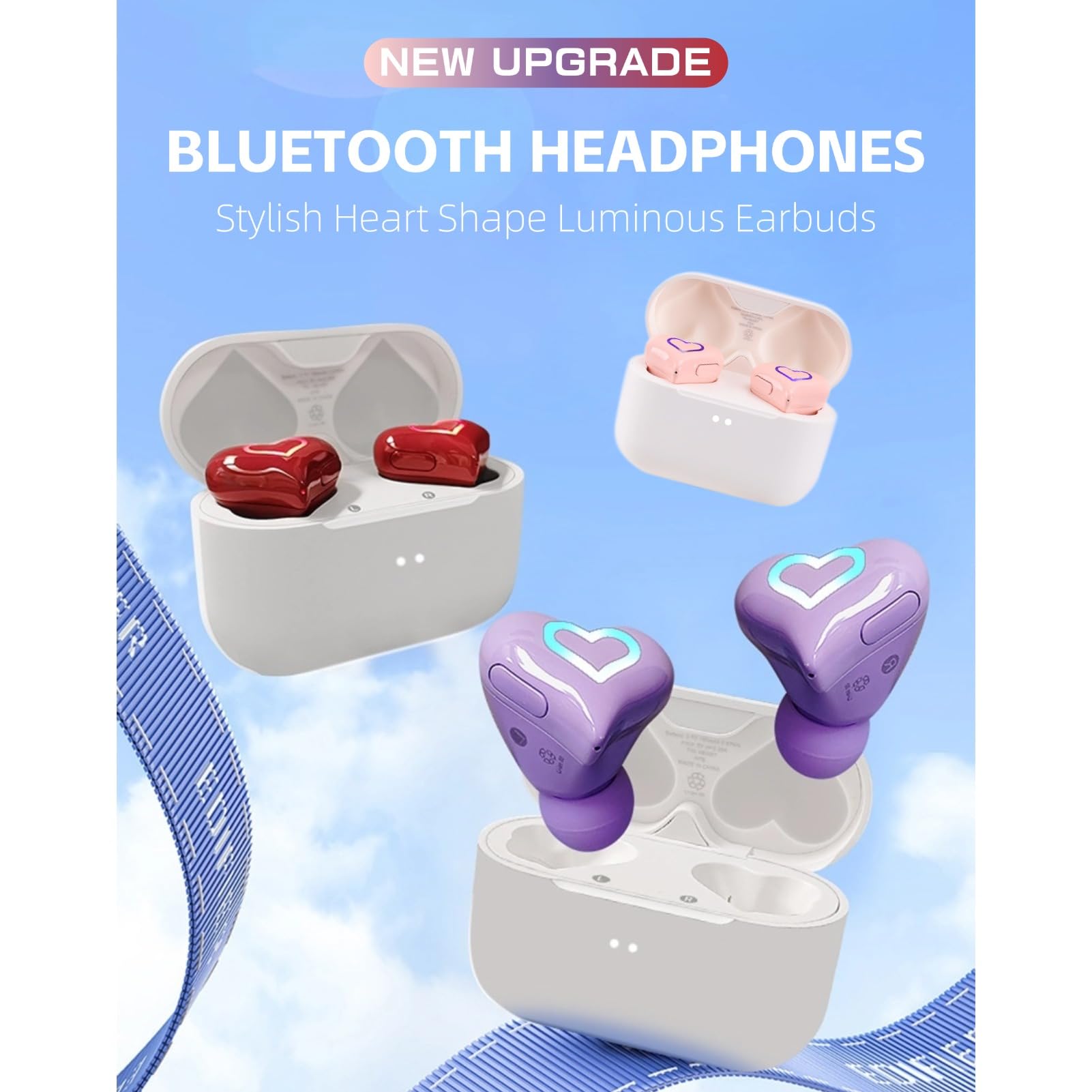 Foto 2 | Auriculares En Forma De Corazón Yoidesu Mejorados Con Light Bt5.3 - Venta Internacional.