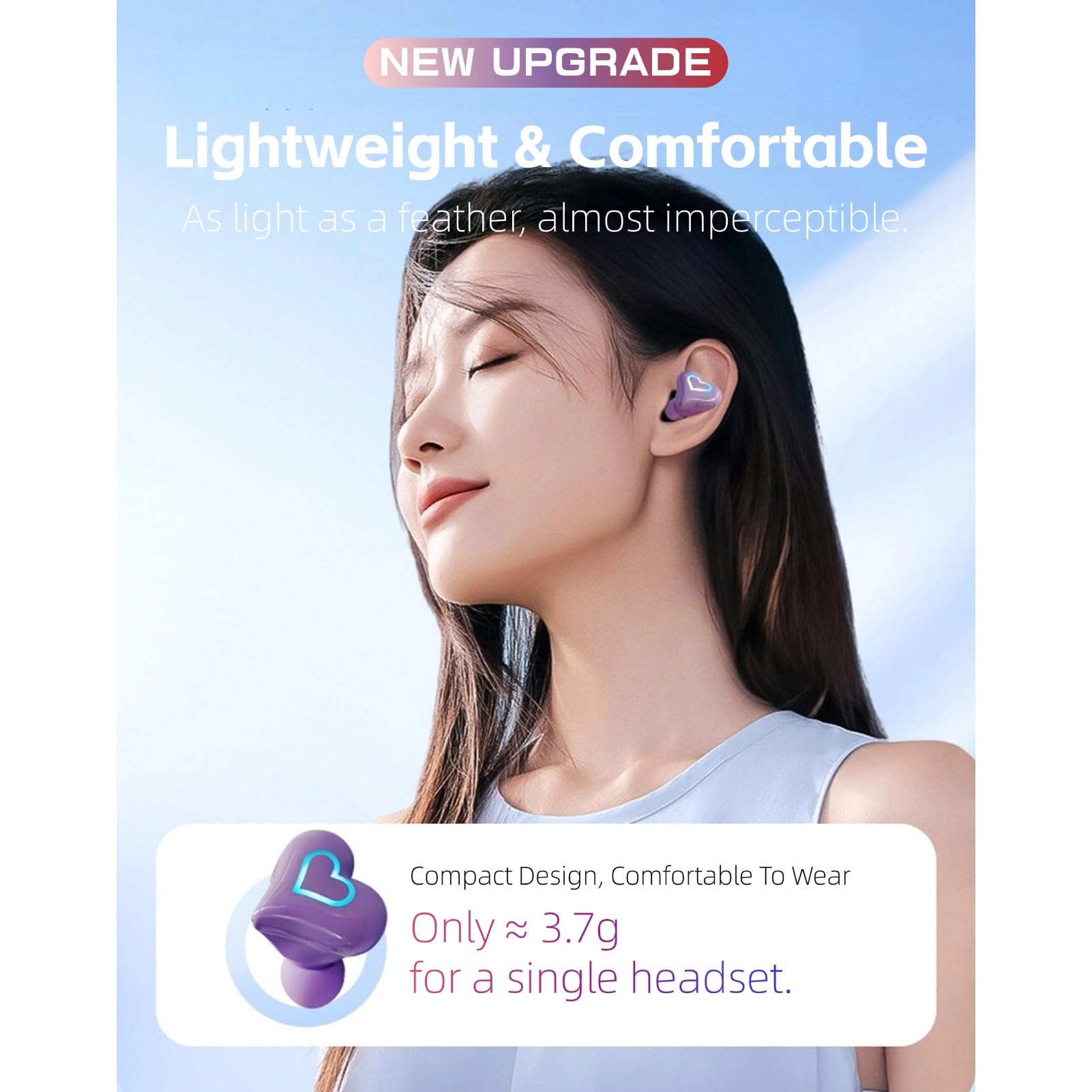 Foto 4 pulgar | Auriculares En Forma De Corazón Yoidesu Mejorados Con Light Bt5.3 - Venta Internacional.