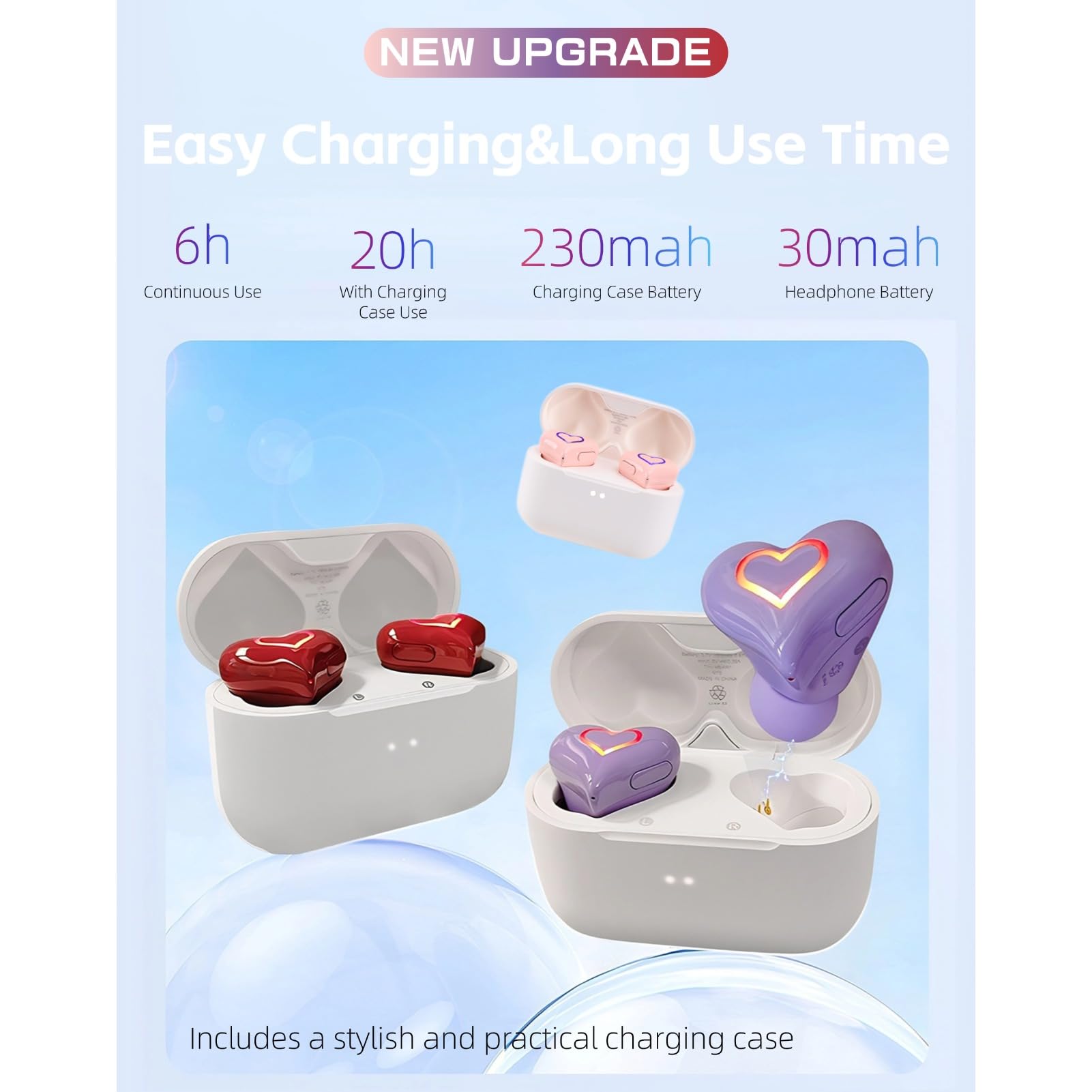 Foto 6 pulgar | Auriculares En Forma De Corazón Yoidesu Mejorados Con Light Bt5.3 - Venta Internacional.