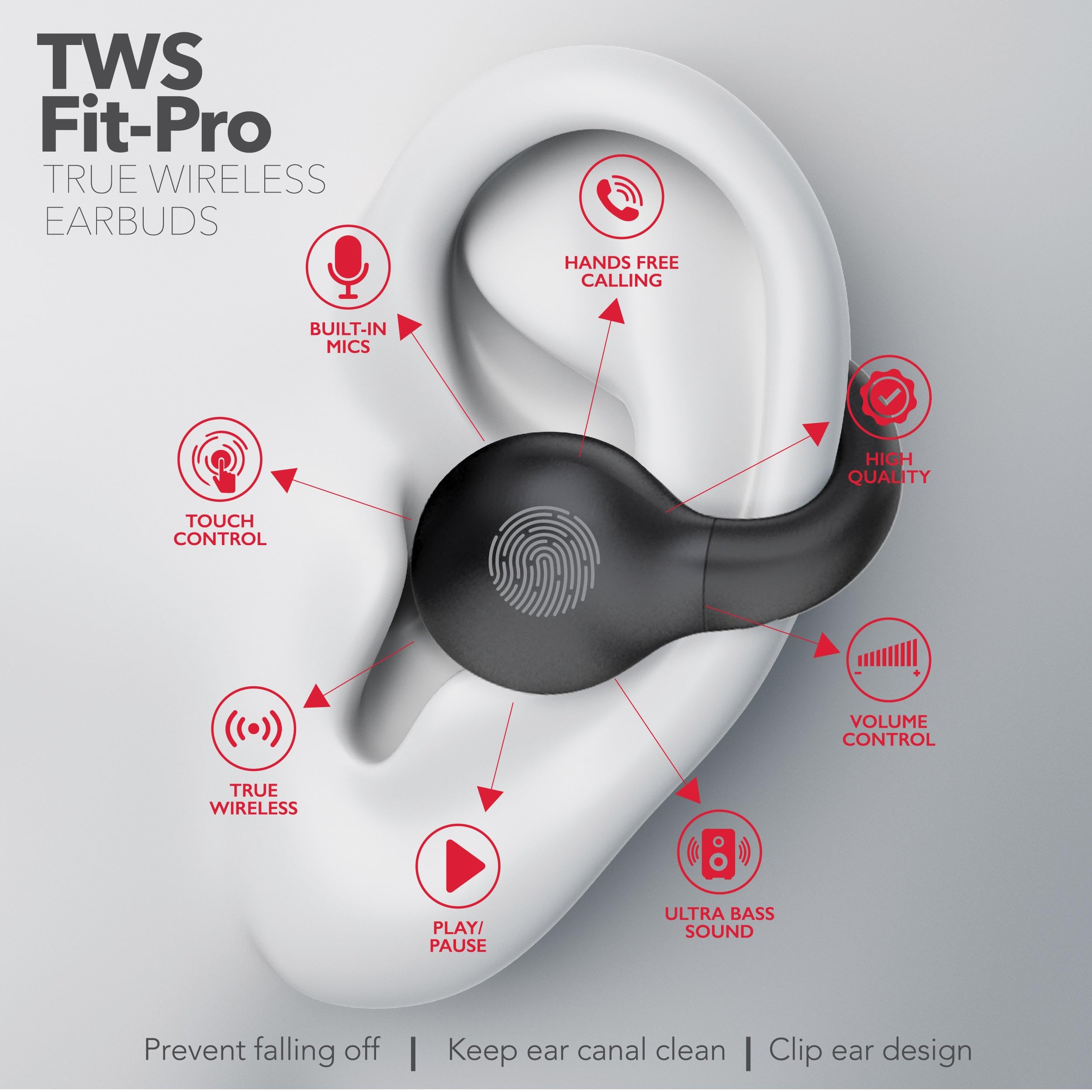 Foto 5 pulgar | Auriculares True Wireless Rca Wave-66, 20 Horas De Reproducción, Color Negro - Venta Internacional.