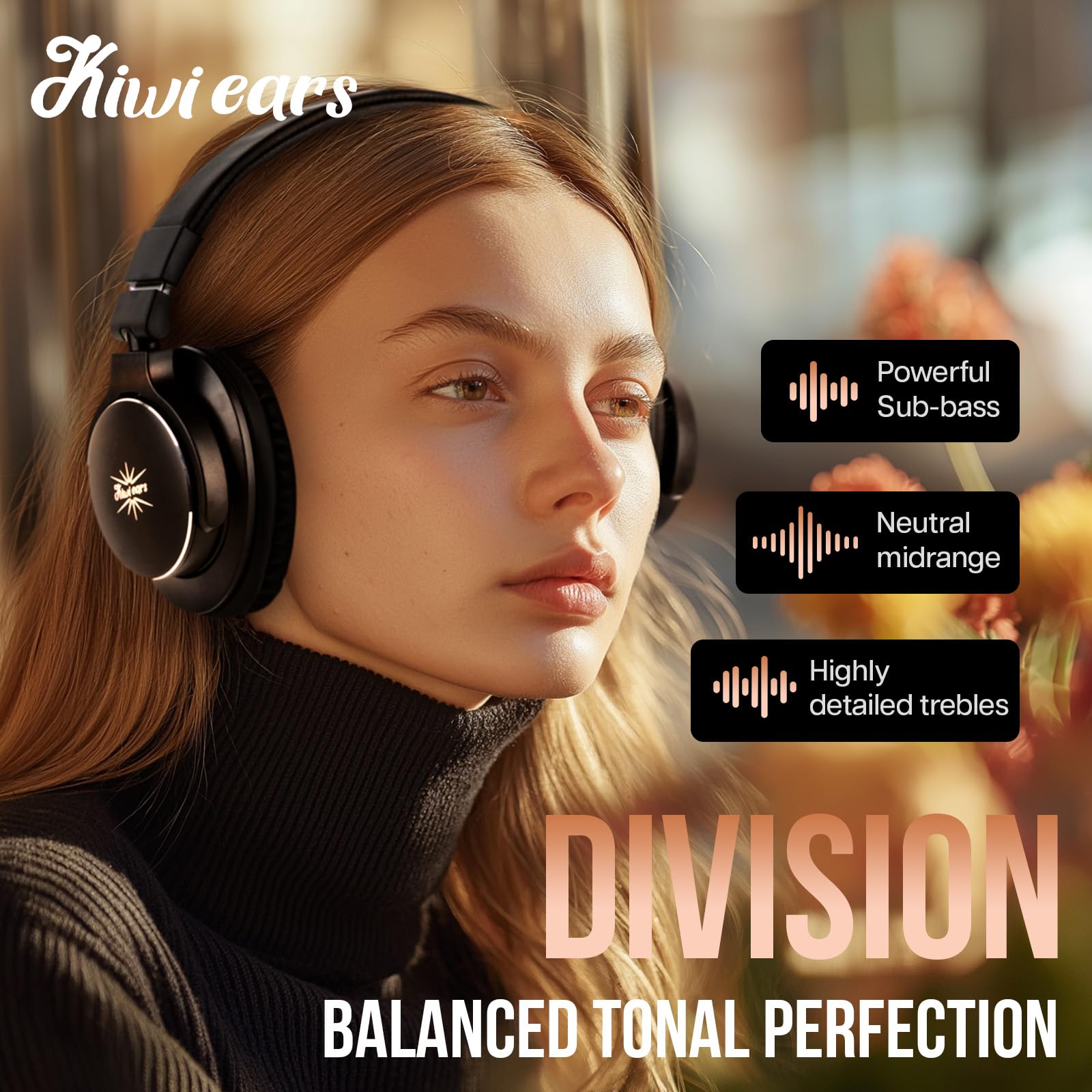 Foto 3 pulgar | Auriculares Linsoul Kiwi Ears Division Over Ear 40 Mm Con Cable Bla - Venta Internacional.