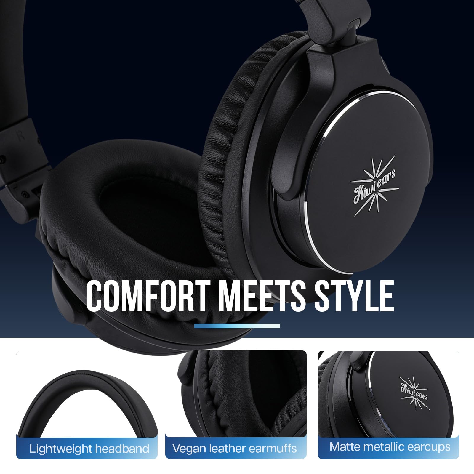 Foto 3 | Auriculares Linsoul Kiwi Ears Division Over Ear 40 Mm Con Cable Bla - Venta Internacional.