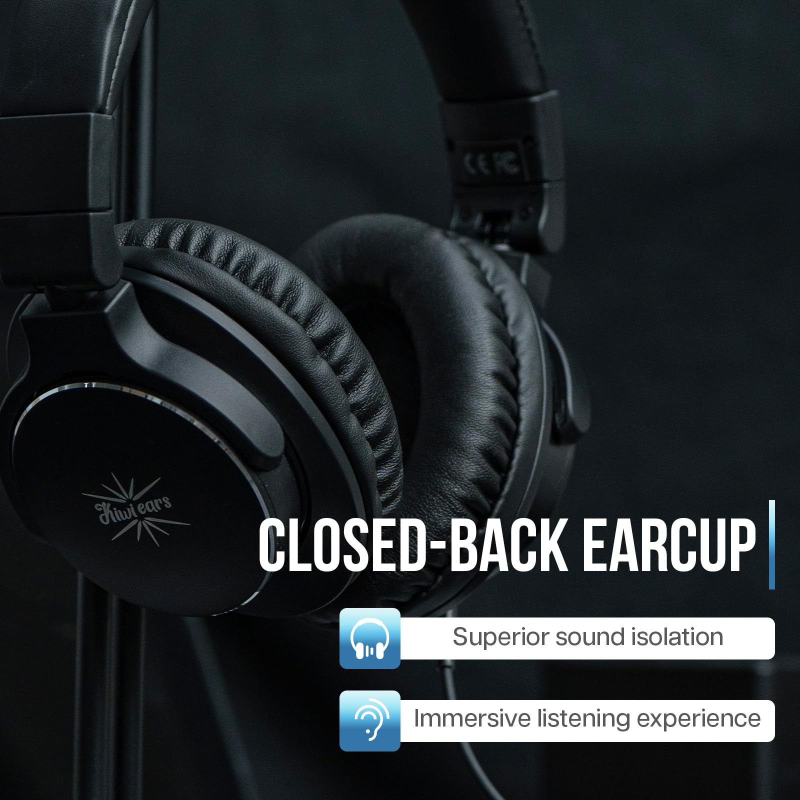 Foto 5 pulgar | Auriculares Linsoul Kiwi Ears Division Over Ear 40 Mm Con Cable Bla - Venta Internacional.