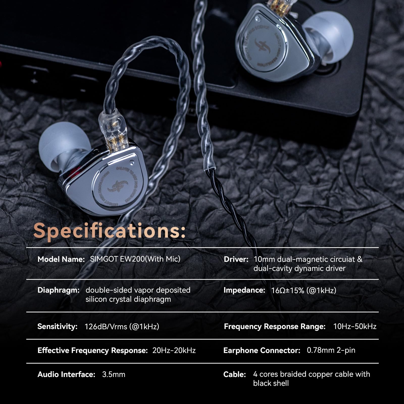 Foto 8 pulgar | Auriculares Intraurales Linsoul Simgot Ew200 Con Micrófono Y Diafragma Scp - Venta Internacional.