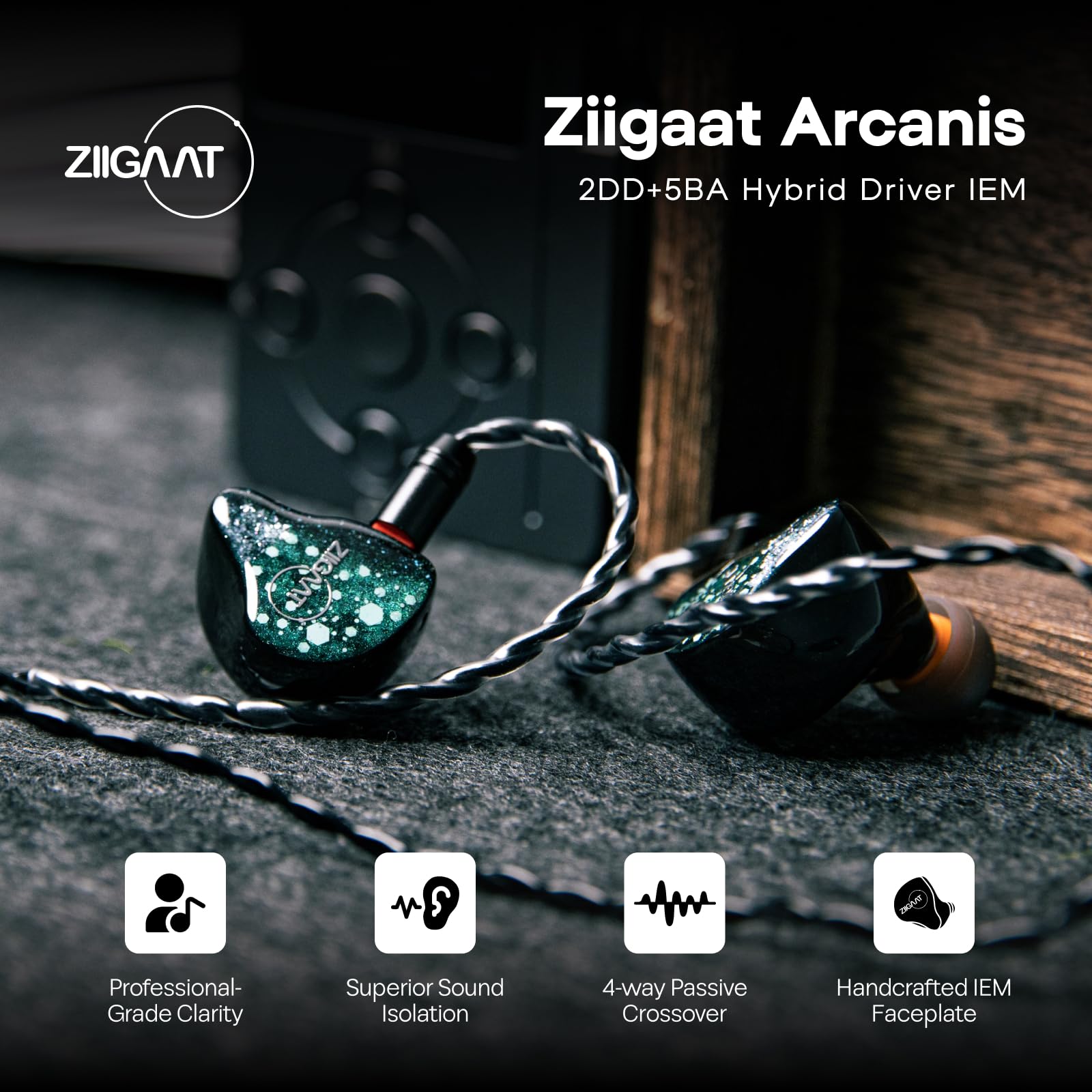 Foto 3 pulgar | Monitor Auditivo Linsoul Ziigaat Arcanis 2dd+5ba Hybrid Iem Wired - Venta Internacional.