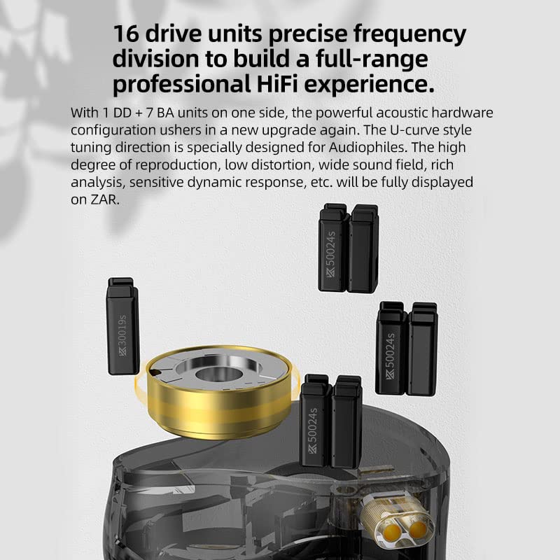 Foto 5 | Monitor Intraural Linsoul Kz Zar 7ba+1dd Auriculares Con Cable Hifi - Venta Internacional.
