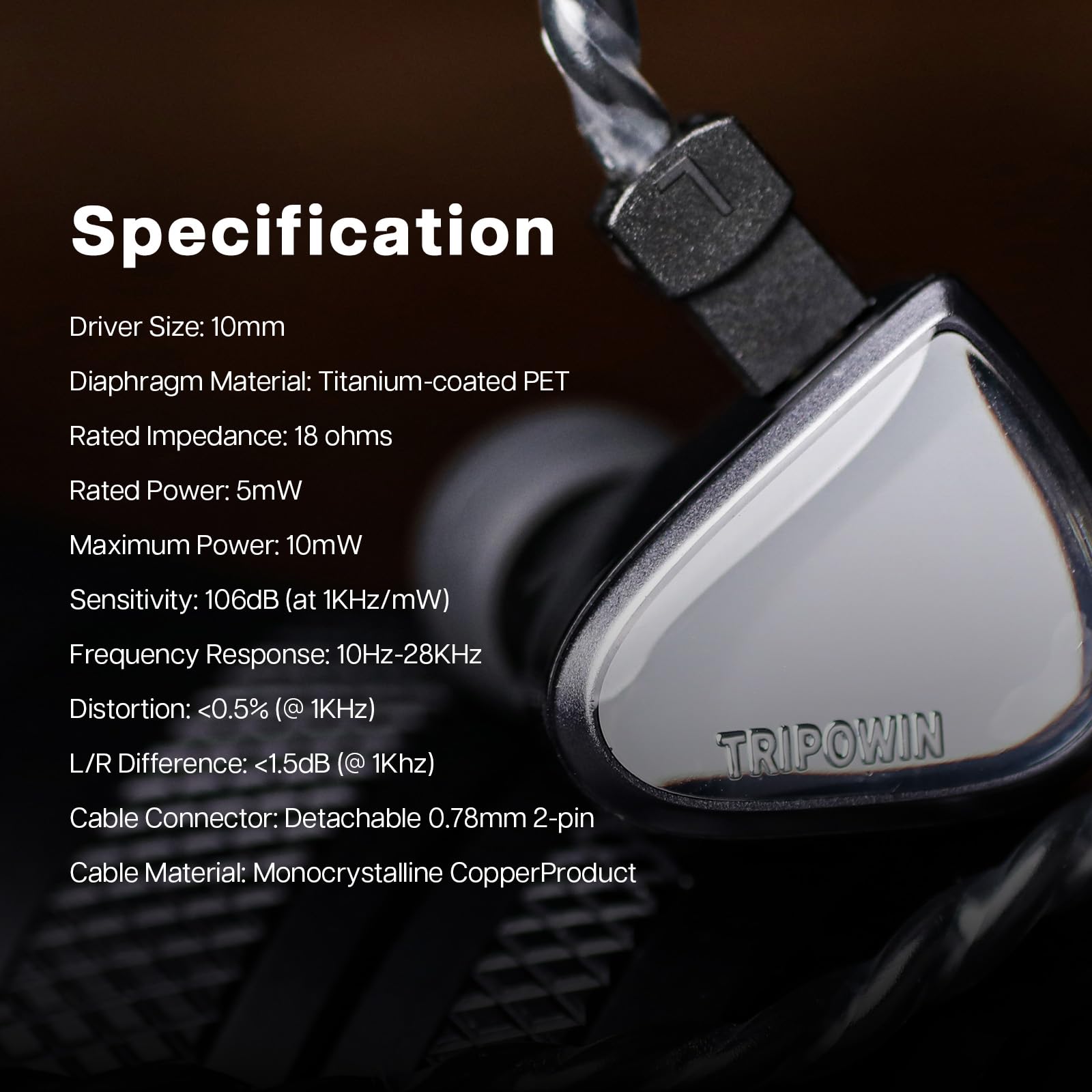 Foto 4 pulgar | Monitor Intraural Linsoul Tripowin X 10dibi Vivace Driver 10mm - Venta Internacional.
