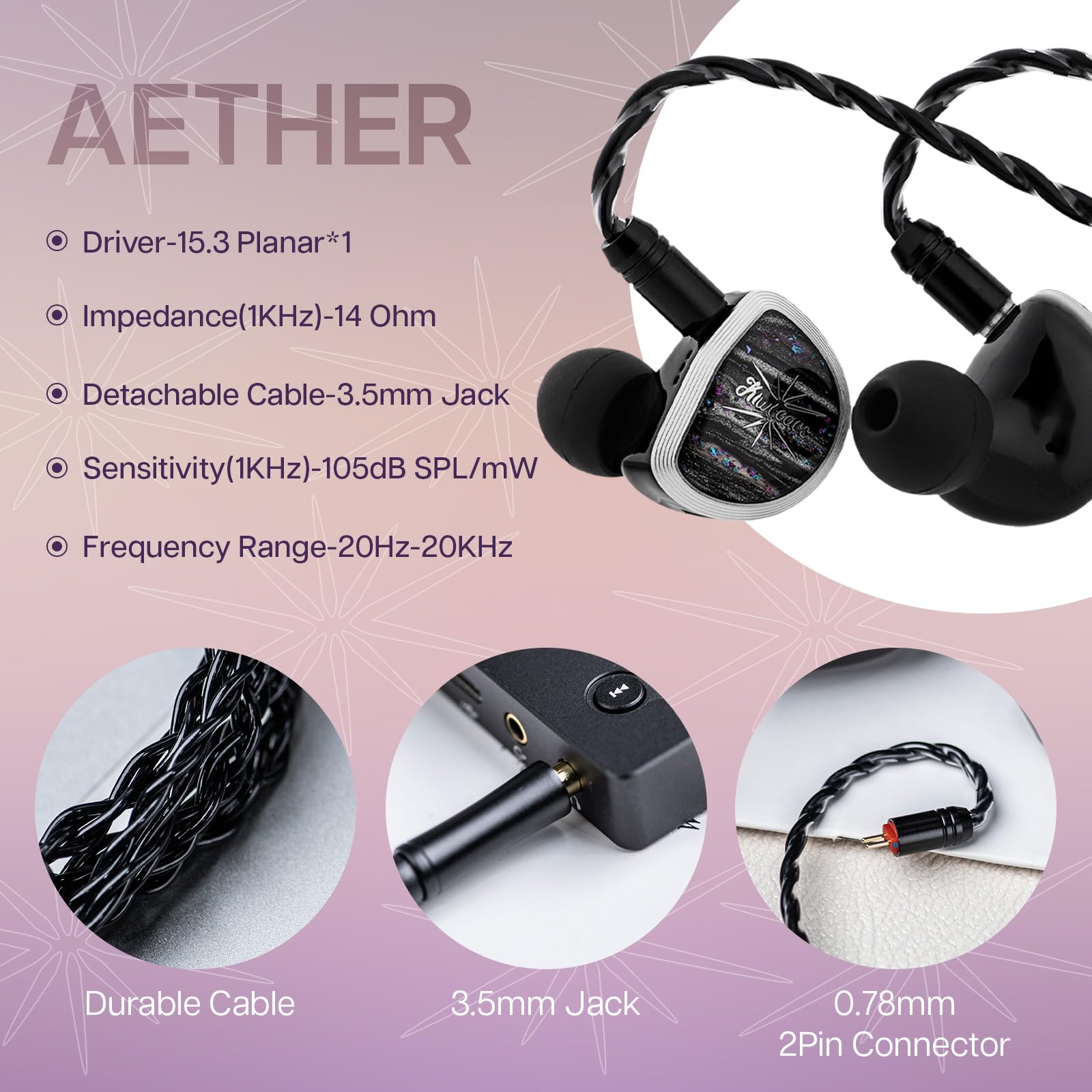 Foto 4 | Monitor Intraural Linsoul Kiwi Ears Aether Con Mango Plano De 15,3 Mm - Venta Internacional.