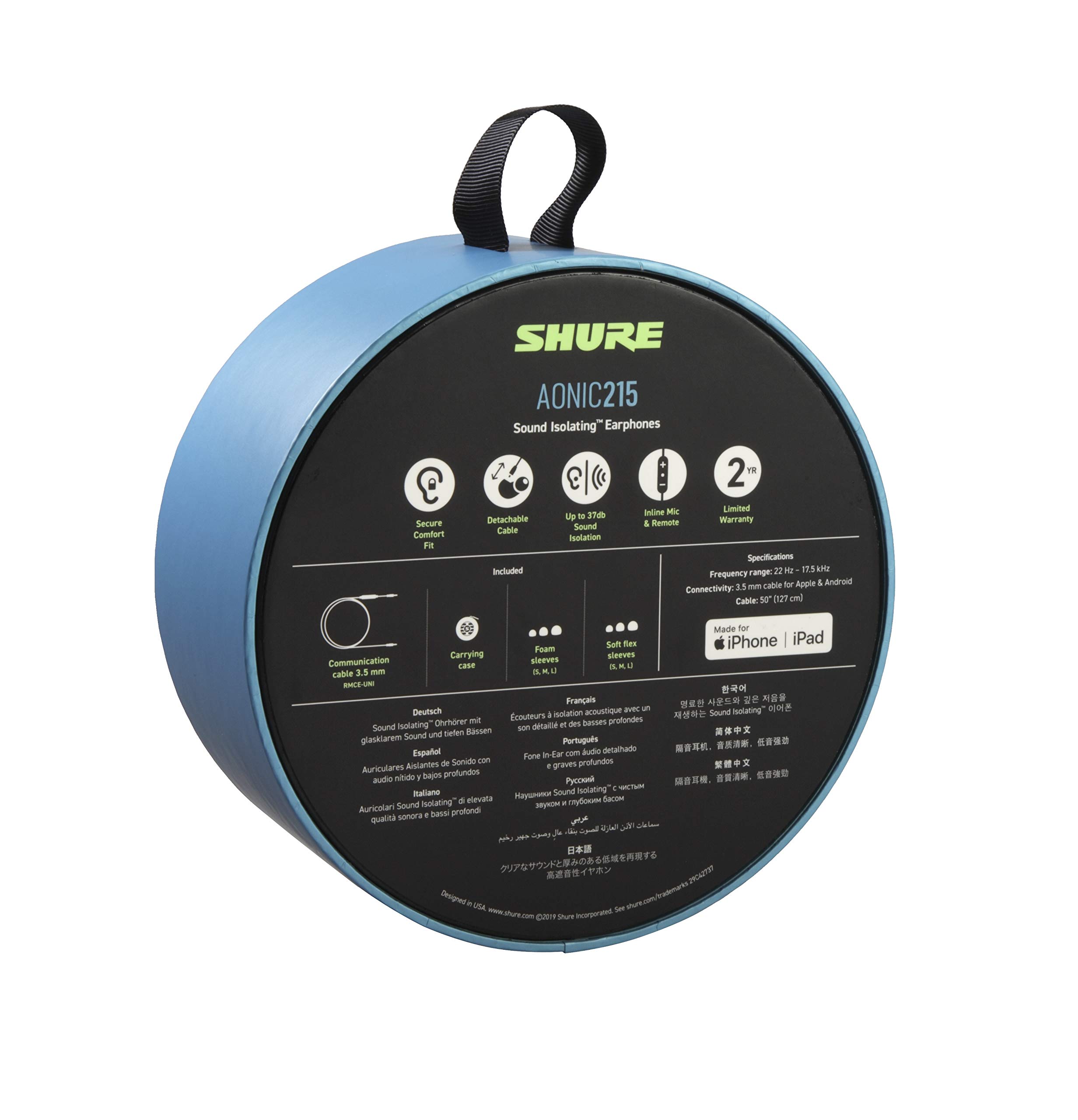 Foto 5 pulgar | Auriculares Aislantes De Sonido Con Cable Shure Aonic 215 Clear - Venta Internacional.