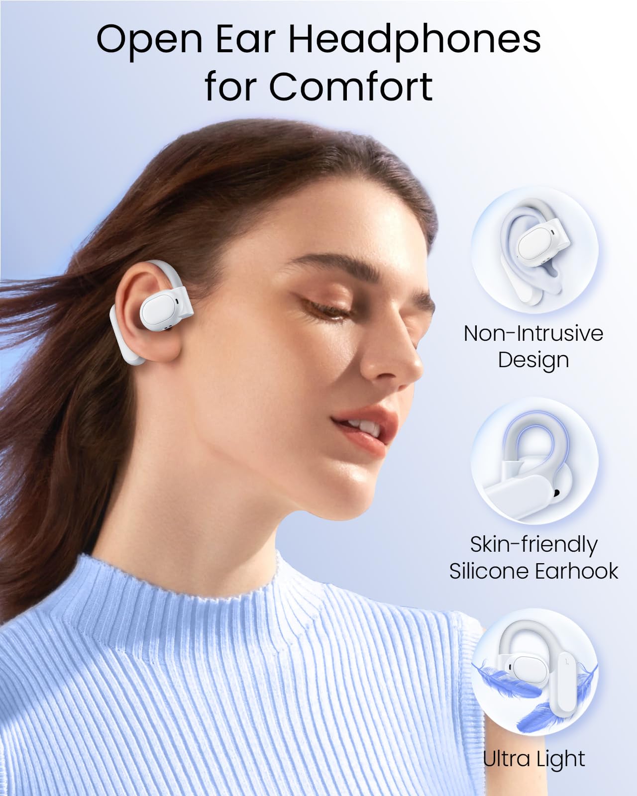 Foto 5 pulgar | Auriculares Bluetooth Tagry K08 Open Ear 80 Horas De Reproducción, Color Blanco - Venta Internacional.