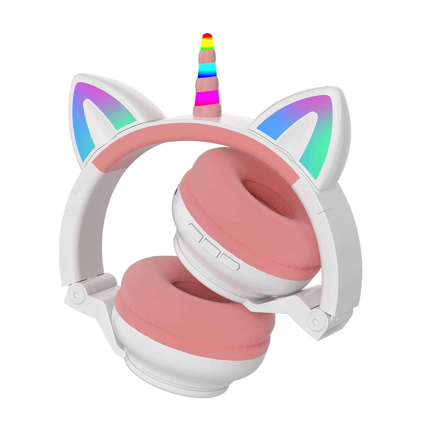 Foto 3 pulgar | Auriculares Yusonic Unicorn Kids Bluetooth Plegables En Blanco Y Rosa - Venta Internacional.