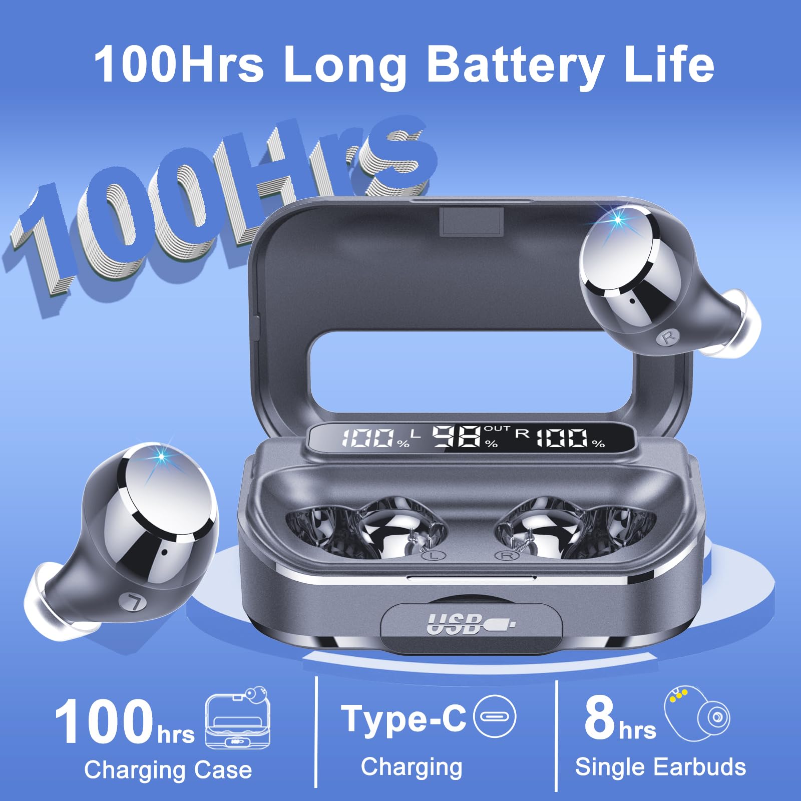 Foto 4 pulgar | Auriculares Inalámbricos Lekaby Bluetooth 5.3 Con 100h Playtime Ip7 - Venta Internacional.