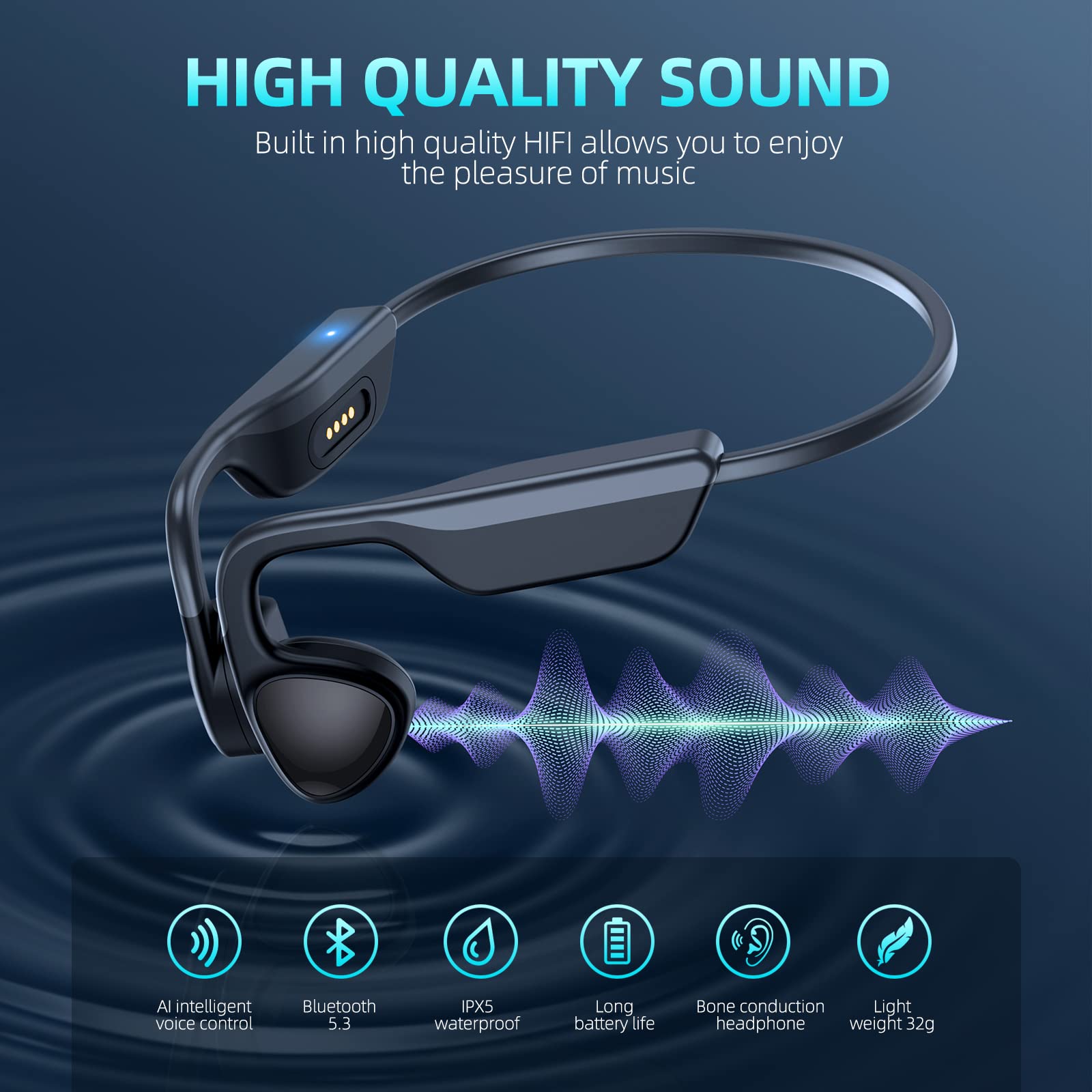 Foto 5 pulgar | Auriculares De Conducción Ósea Chensive Wireless Bluethooth 5.3 - Venta Internacional.