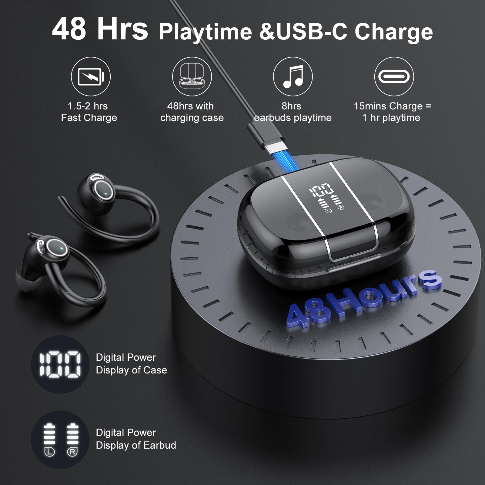 Foto 4 | Auriculares Inalámbricos Casan Headphones Sport Bluetooth 5.3 Ip7 - Venta Internacional.