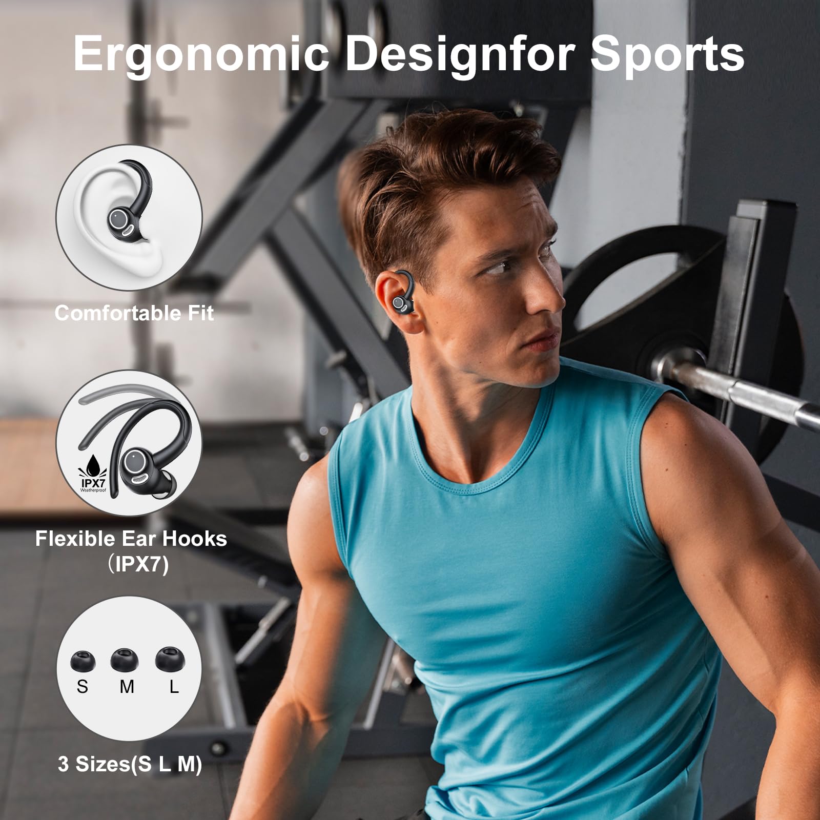 Foto 6 pulgar | Auriculares Inalámbricos Casan Headphones Sport Bluetooth 5.3 Ip7 - Venta Internacional.