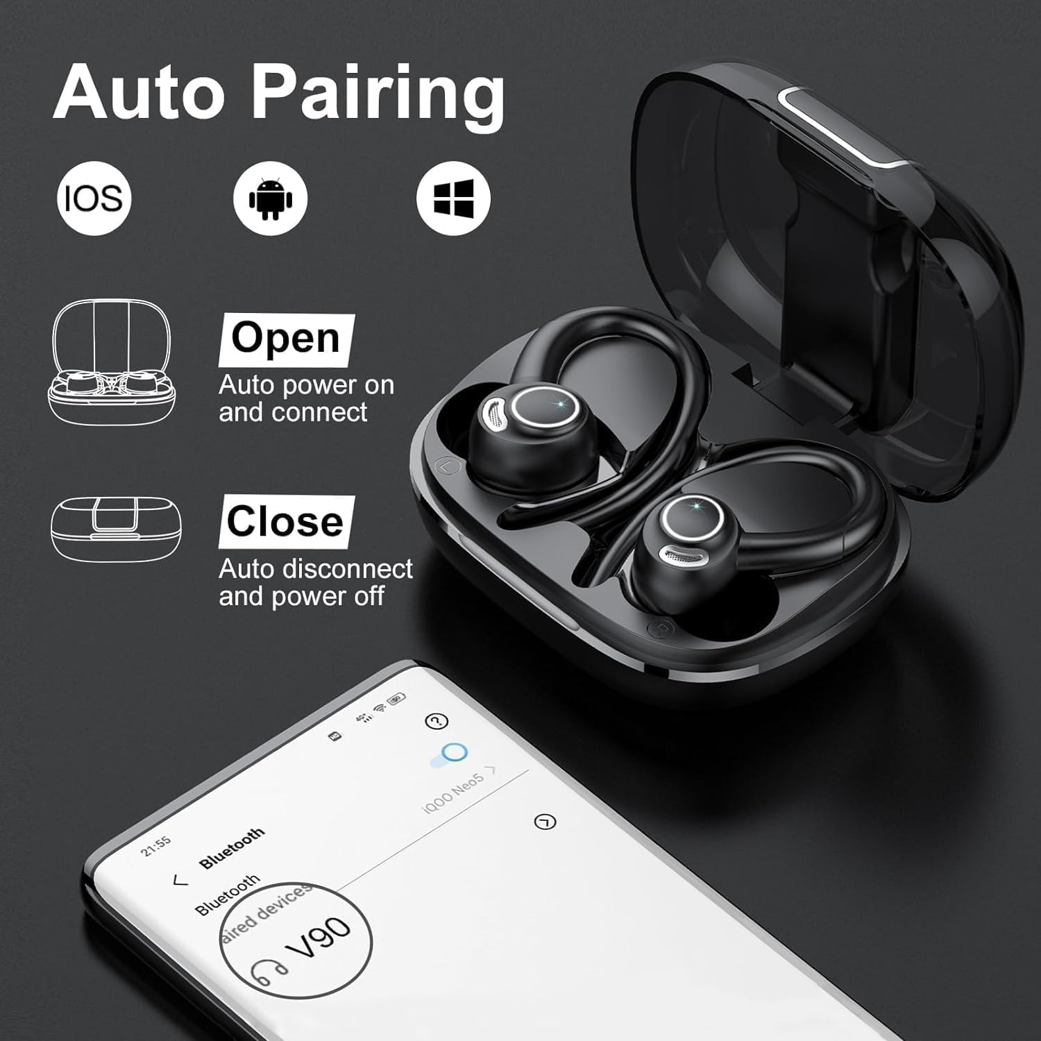Foto 6 | Auriculares Inalámbricos Casan Headphones Sport Bluetooth 5.3 Ip7 - Venta Internacional.