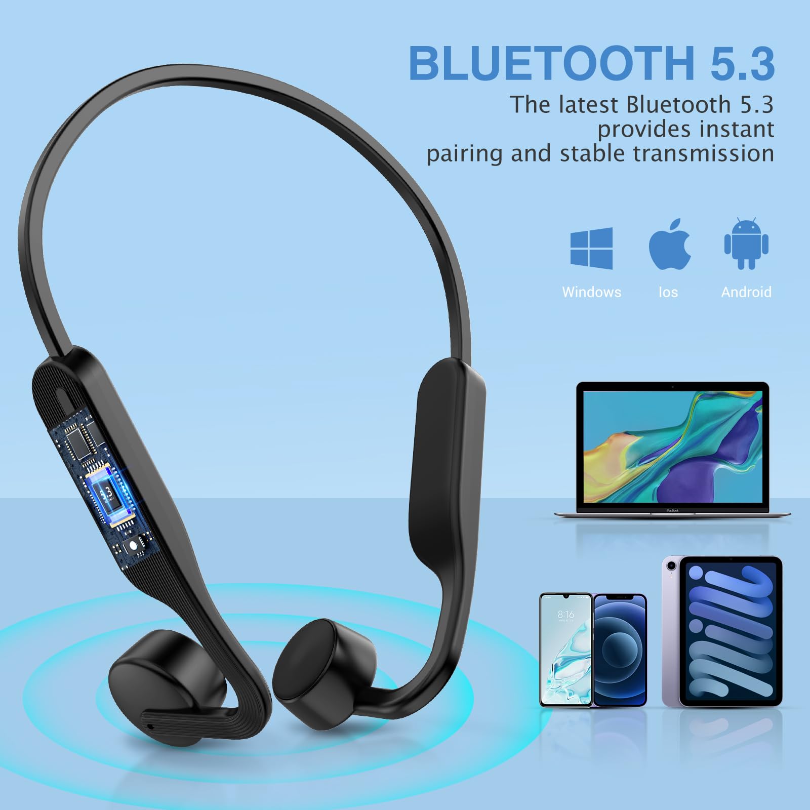 Foto 7 pulgar | Auriculares De Conducción Ósea Chensive Wireless Bluetooth 5.3 - Venta Internacional.