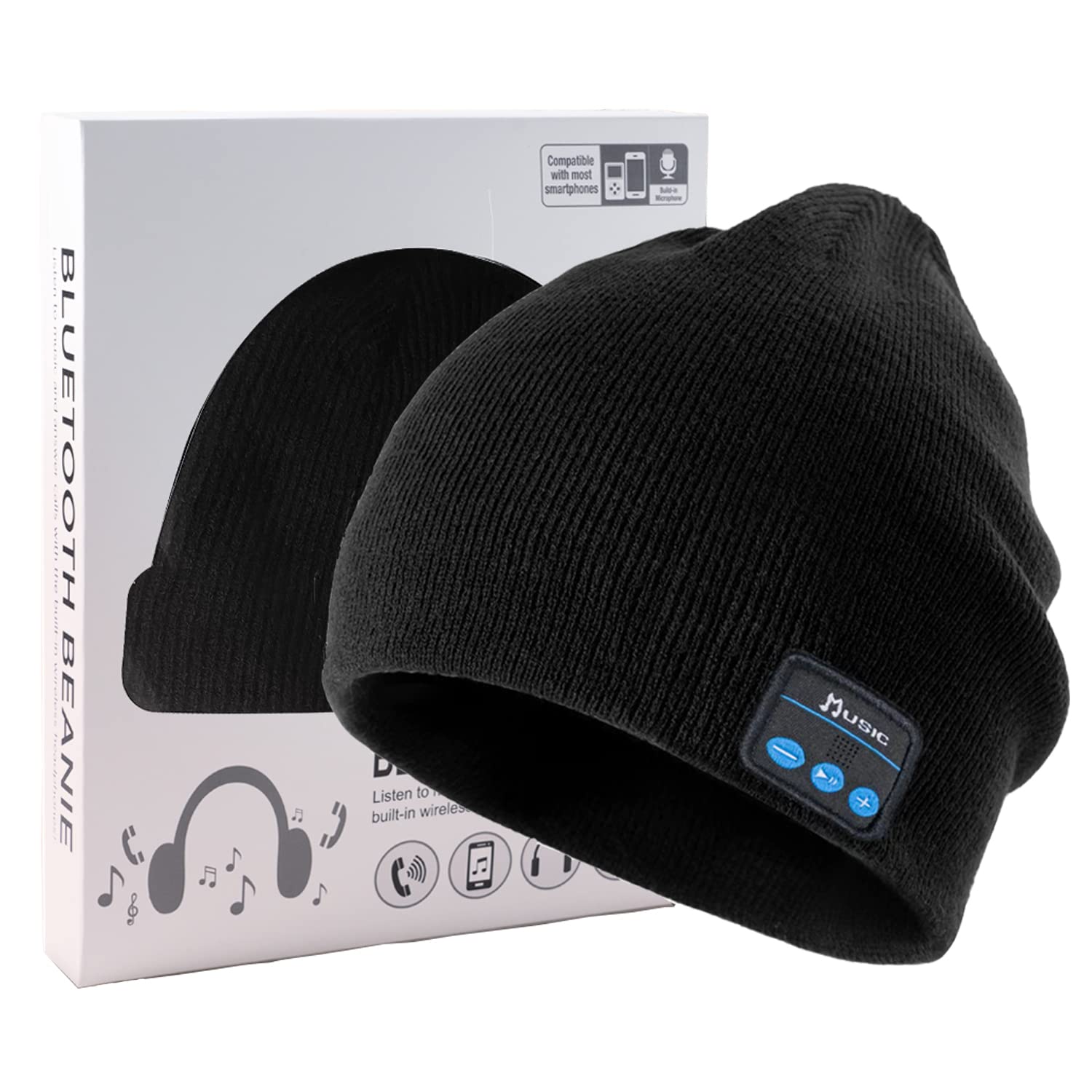 Gorra Bluetooth Beanie Zruhig De Punto Estéreo Para Música V5.0, Color Blanco - Venta Internacional.