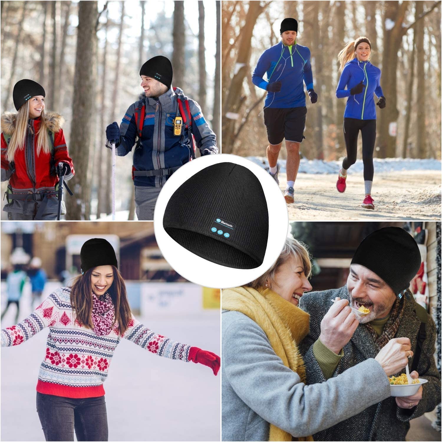 Foto 6 | Gorra Bluetooth Beanie Zruhig De Punto Estéreo Para Música V5.0, Color Blanco - Venta Internacional.