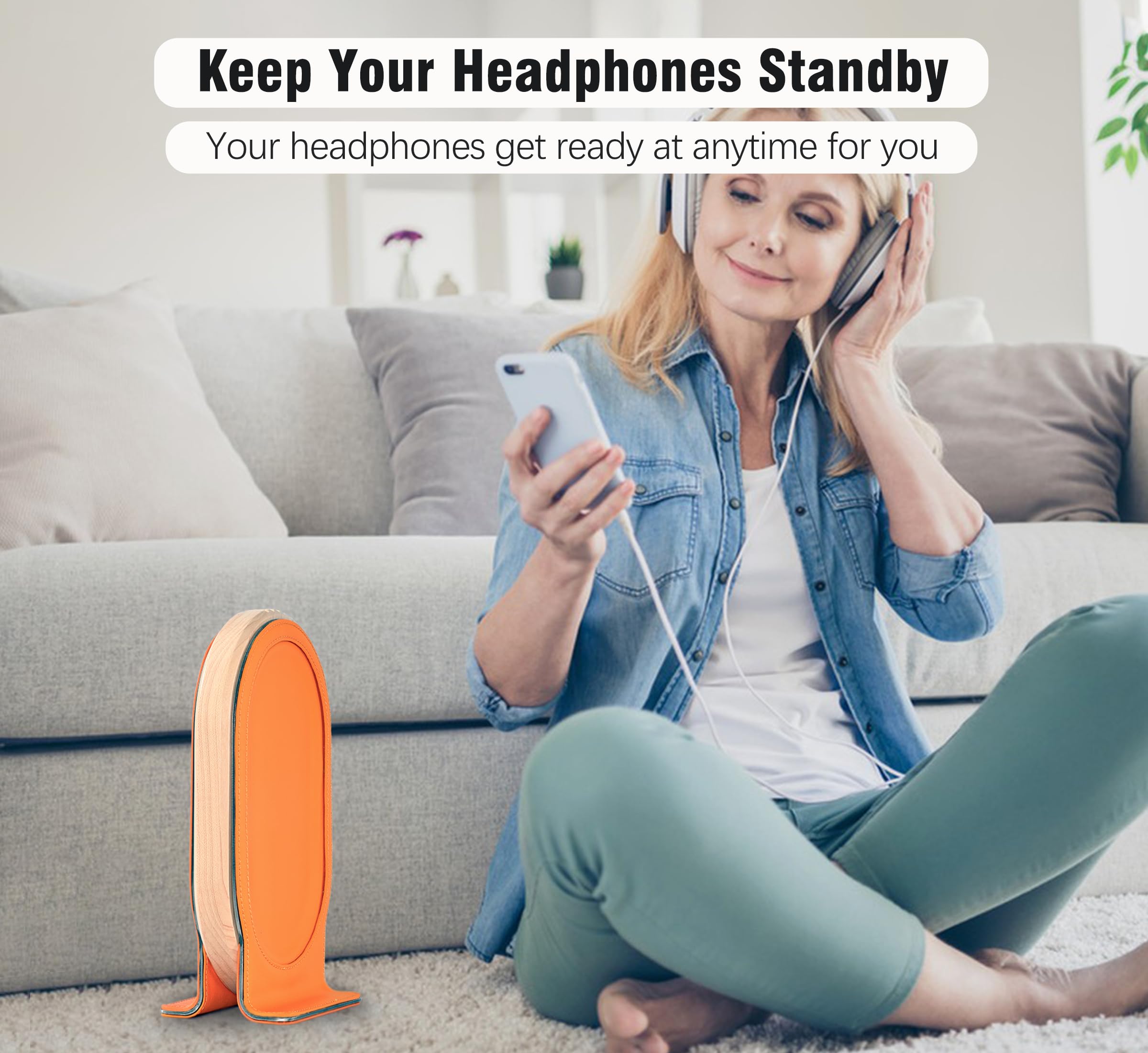 Foto 6 pulgar | Soporte Para Auriculares Samdi De Madera De Arce Naranja Para Auriculares Para Juegos - Venta Internacional.