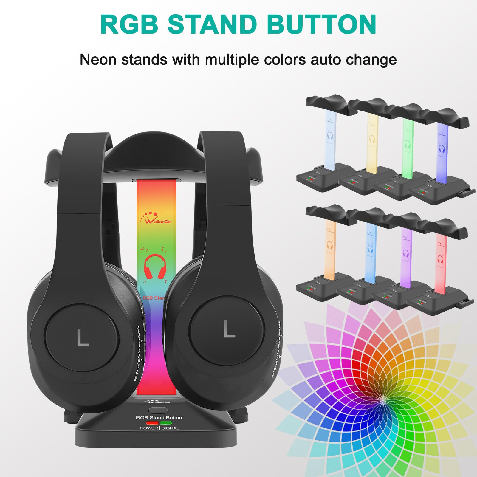 Foto 7 | Auriculares Inalámbricos Wallarge Dual Para Ver La Televisión Con Transmisor - Venta Internacional.