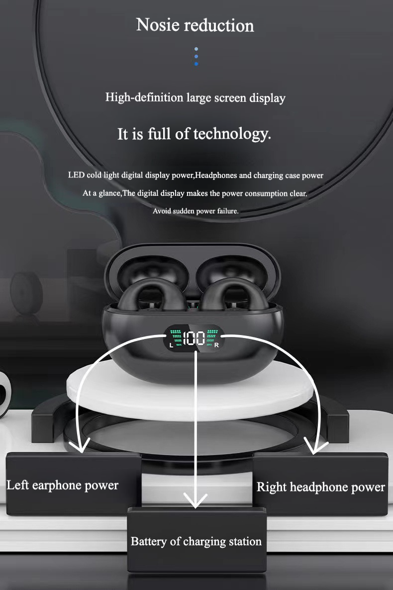 Foto 3 pulgar | Auriculares Bluetooth Q7 Impermeables De Conducción Ósea Blanco/negro - Venta Internacional.