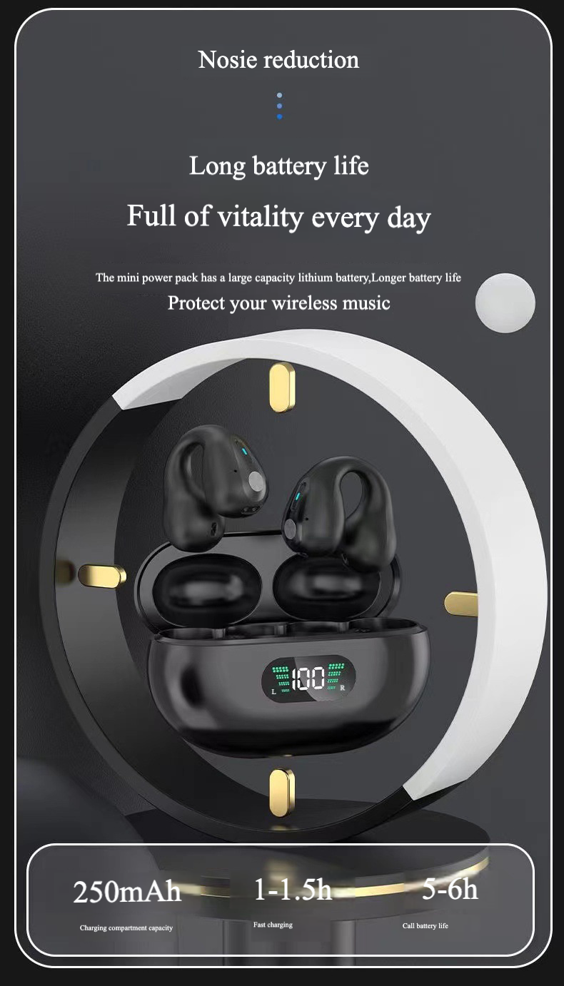 Foto 7 pulgar | Auriculares Bluetooth Q7 Impermeables De Conducción Ósea Blanco/negro - Venta Internacional.
