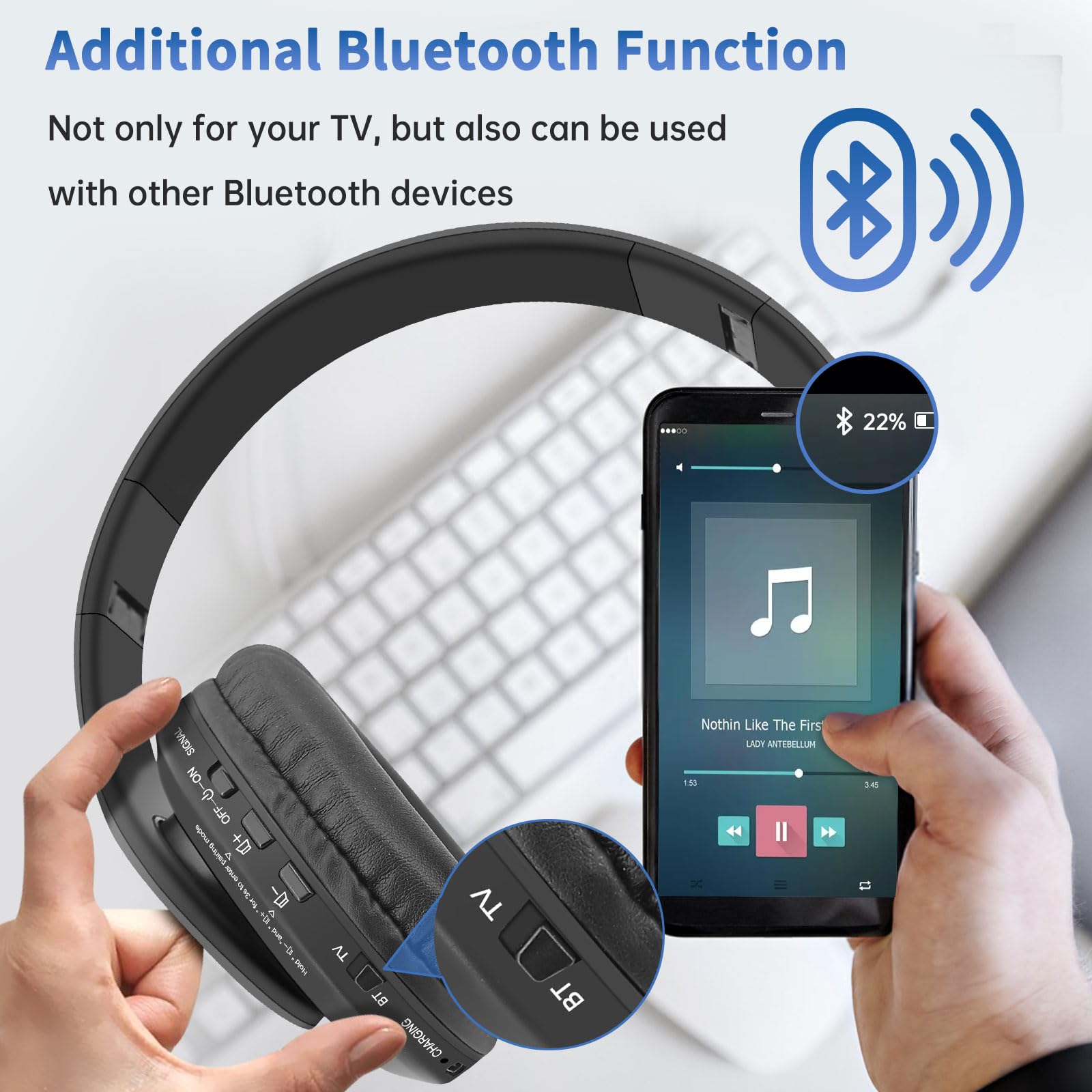 Foto 3 | Auriculares Inalámbricos Wallarge Para Ver La Televisión Bluetooth 5.3 - Venta Internacional.