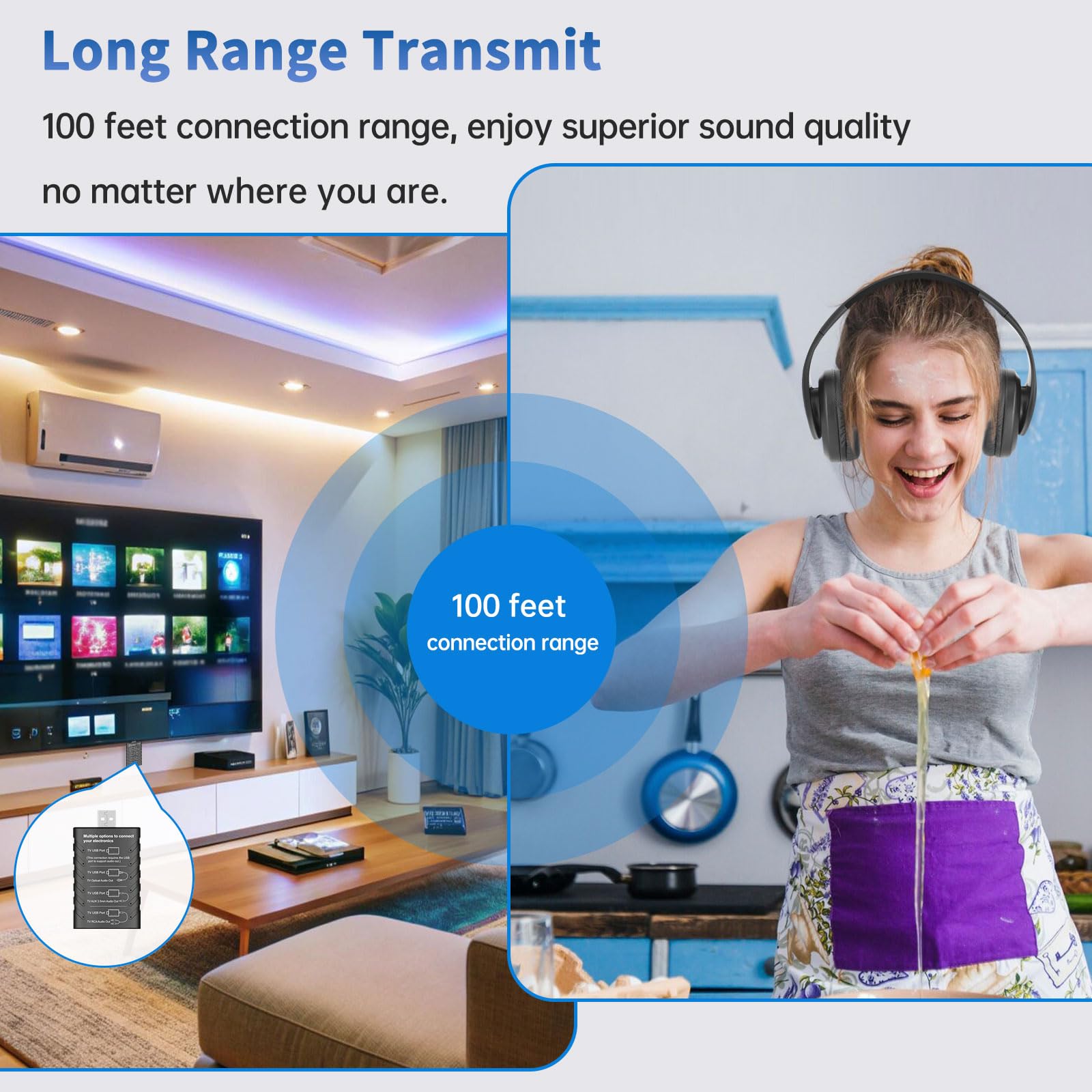 Foto 6 | Auriculares Inalámbricos Wallarge Para Ver La Televisión Bluetooth 5.3 - Venta Internacional.